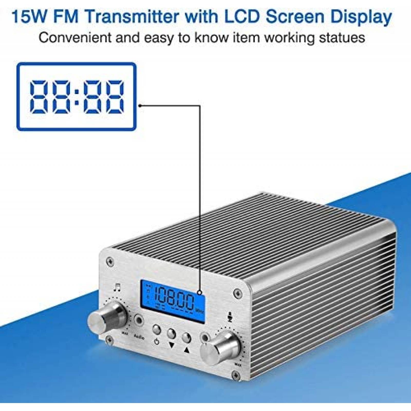 Transmisor de radiodifusion eoqo Estacion de radio FM de 15W