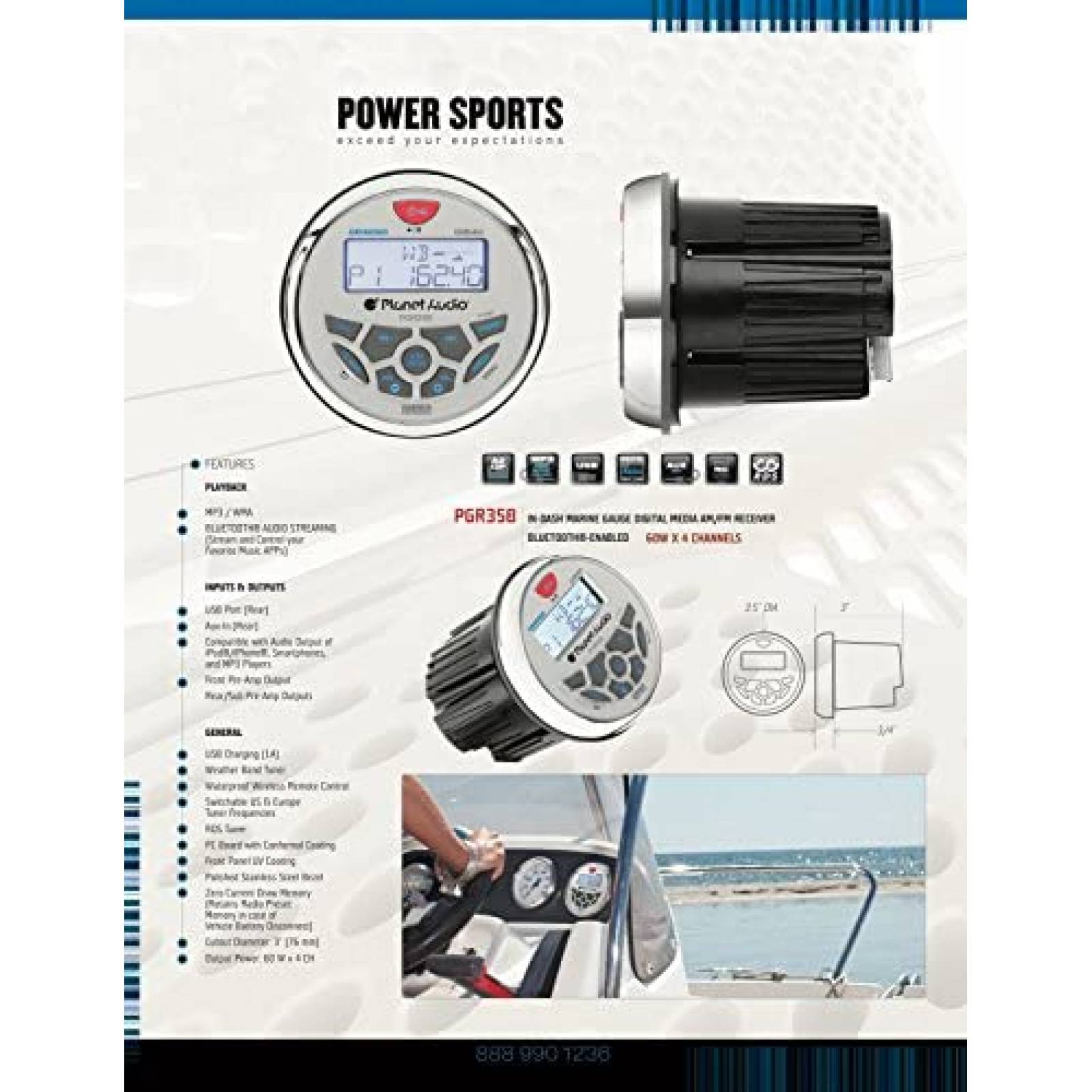 Reproductor audio Planet PGR35B Impermeable Bluetooth