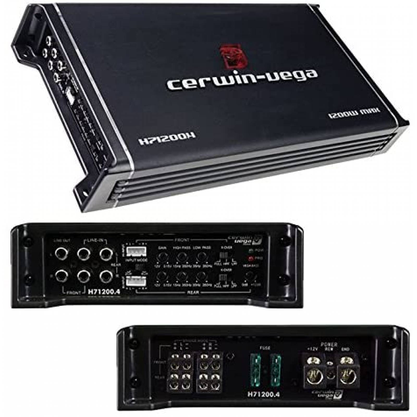 Amplificador Cerwin Vega H71200.4 clase A/B 4 canales -Negro