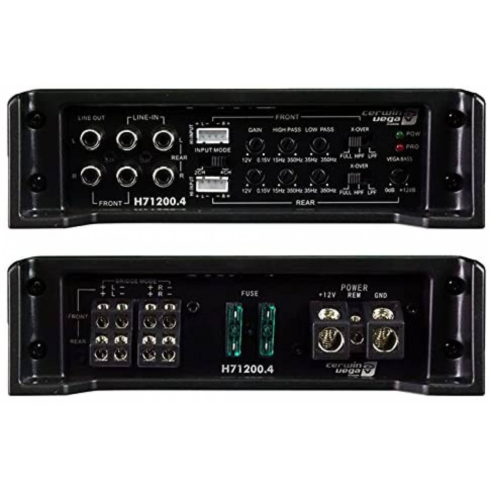 Amplificador Cerwin Vega H71200.4 clase A/B 4 canales -Negro