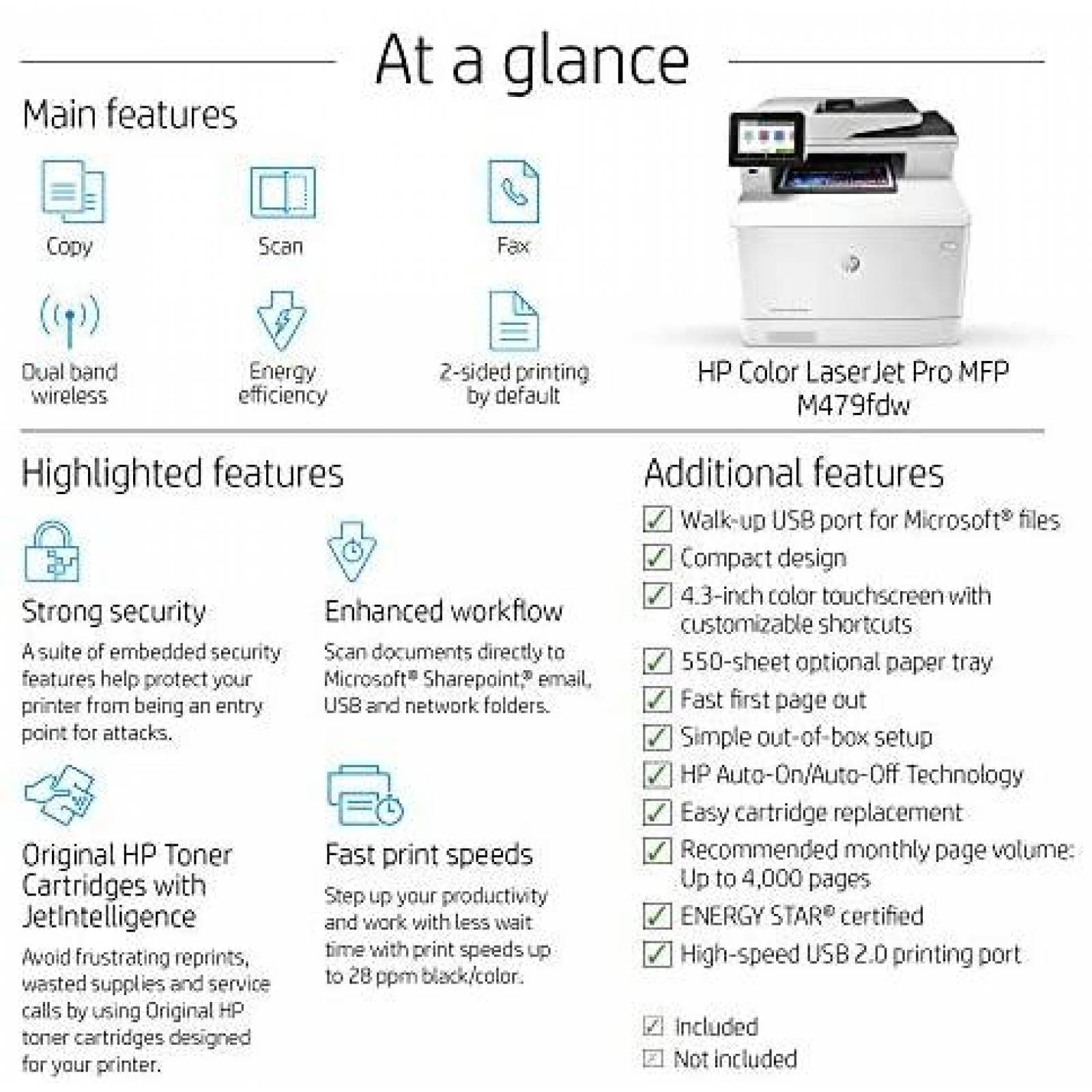 Impresora Laser HP Color LaserJet Pro Multifuncional -Blanco