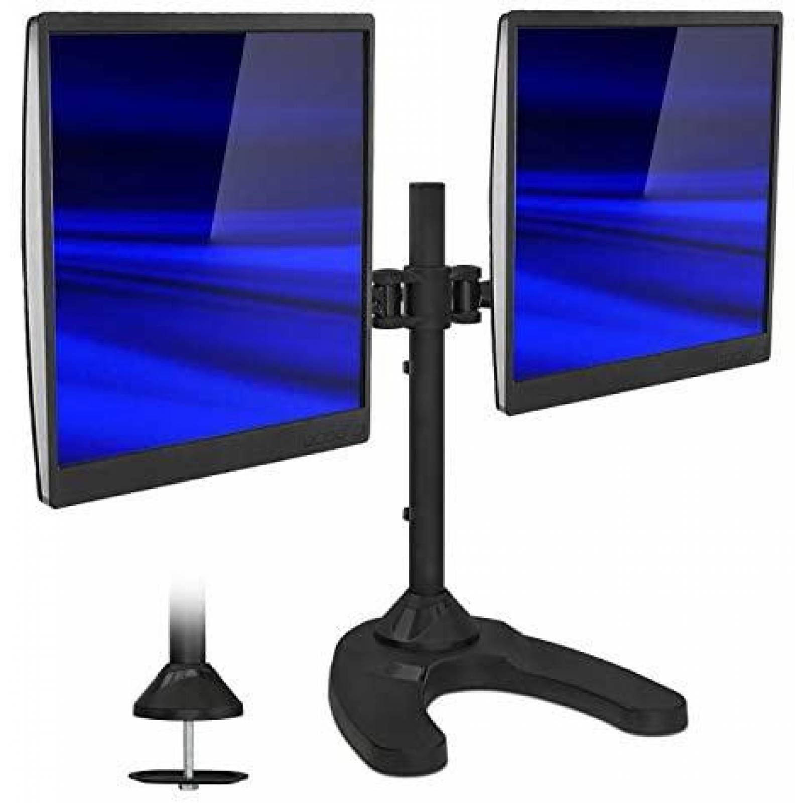 Mount-It! Soporte vertical para monitor dual | Soporte de escritorio para  monitor apilado | Se adapta a 2 pantallas de computadora de 19, 20, 21, 22