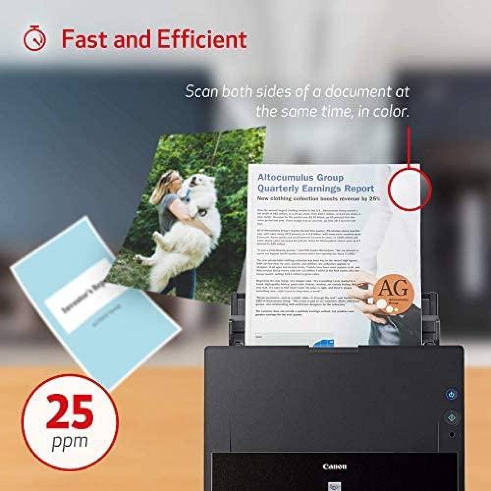 Escaner de Documentos Canon DR-C225 II ImageFORMULA -Negro