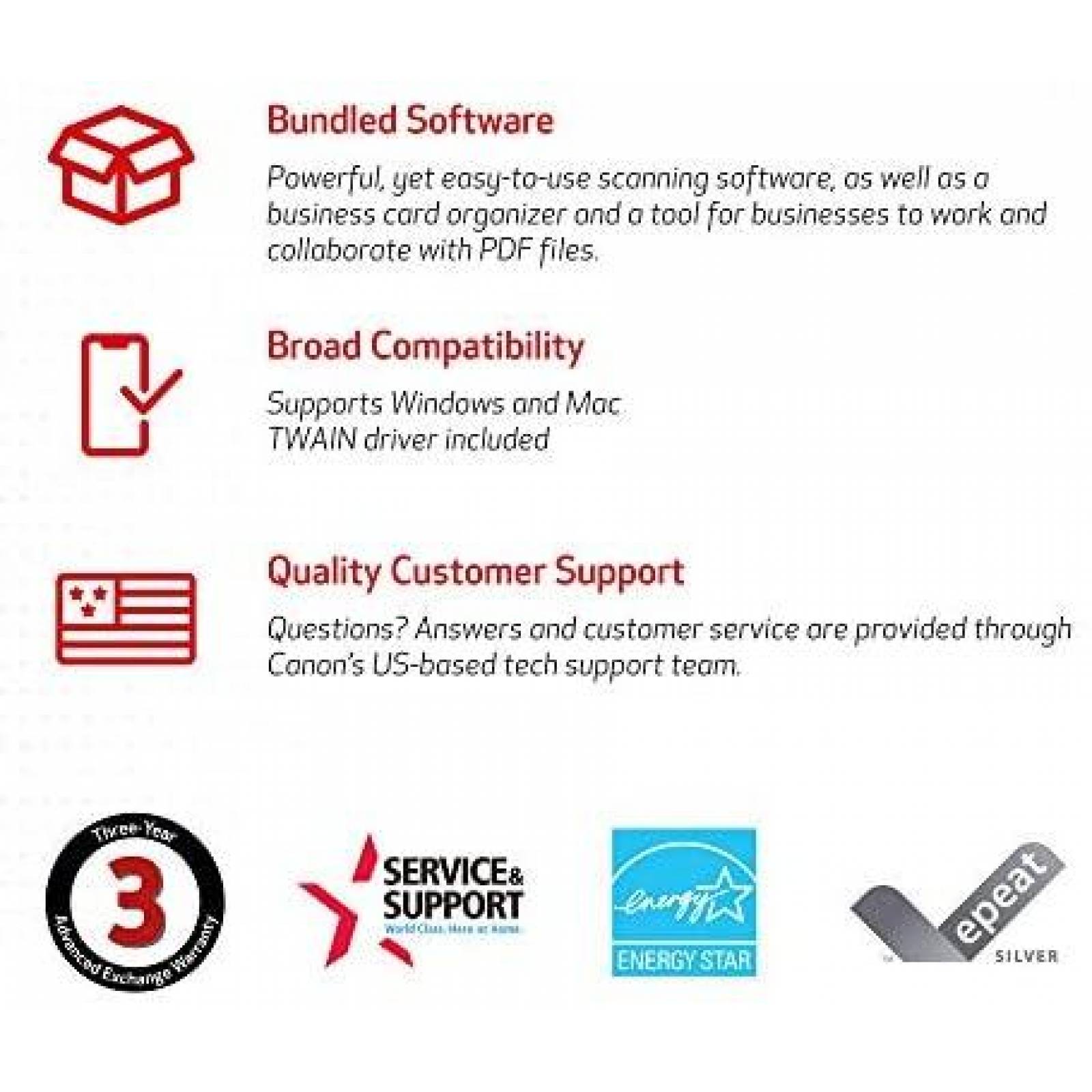 Escaner de Documentos Canon DR-C225 II ImageFORMULA -Negro