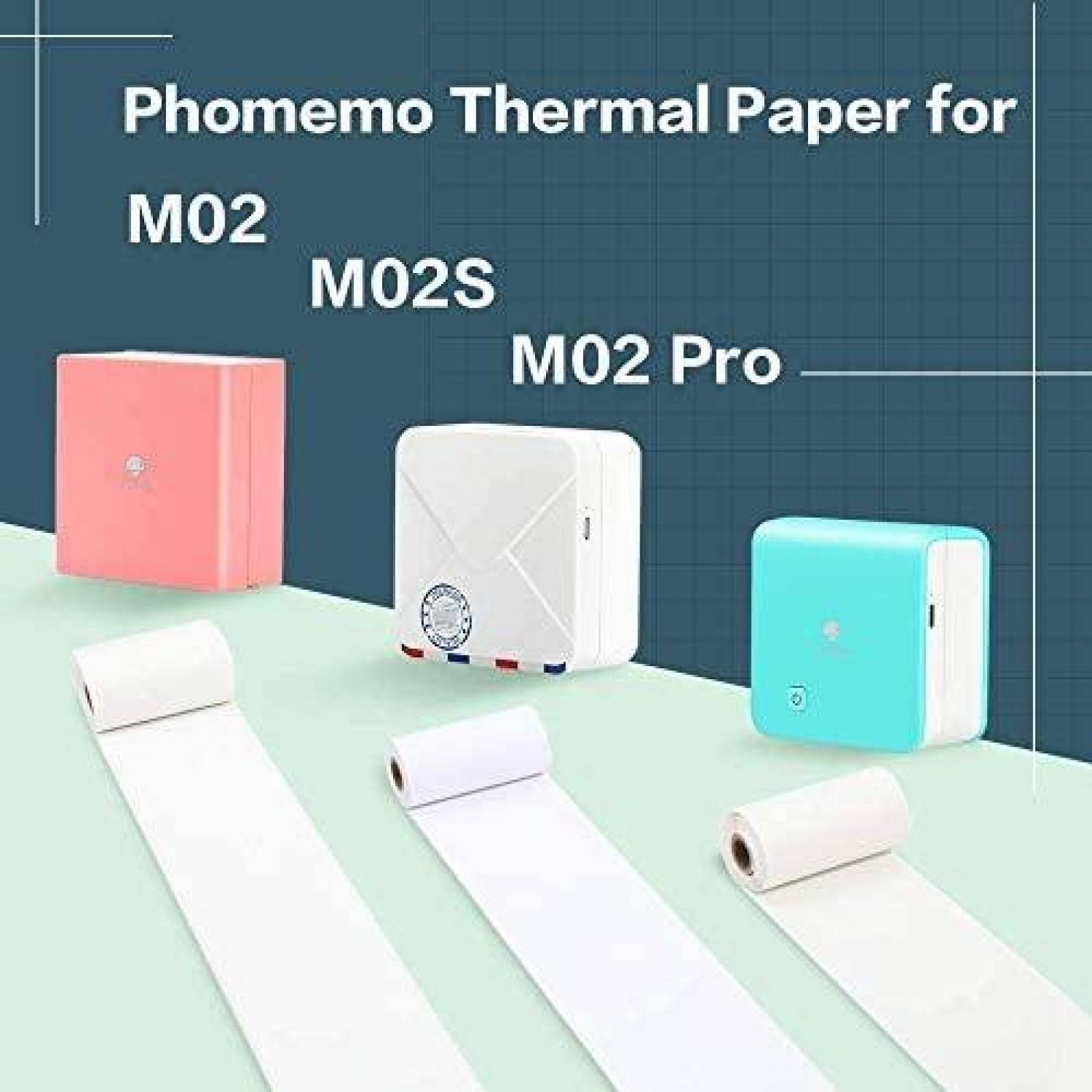 Mini impresora Phomemo M02S Termica+3 rollos papel adhesivo