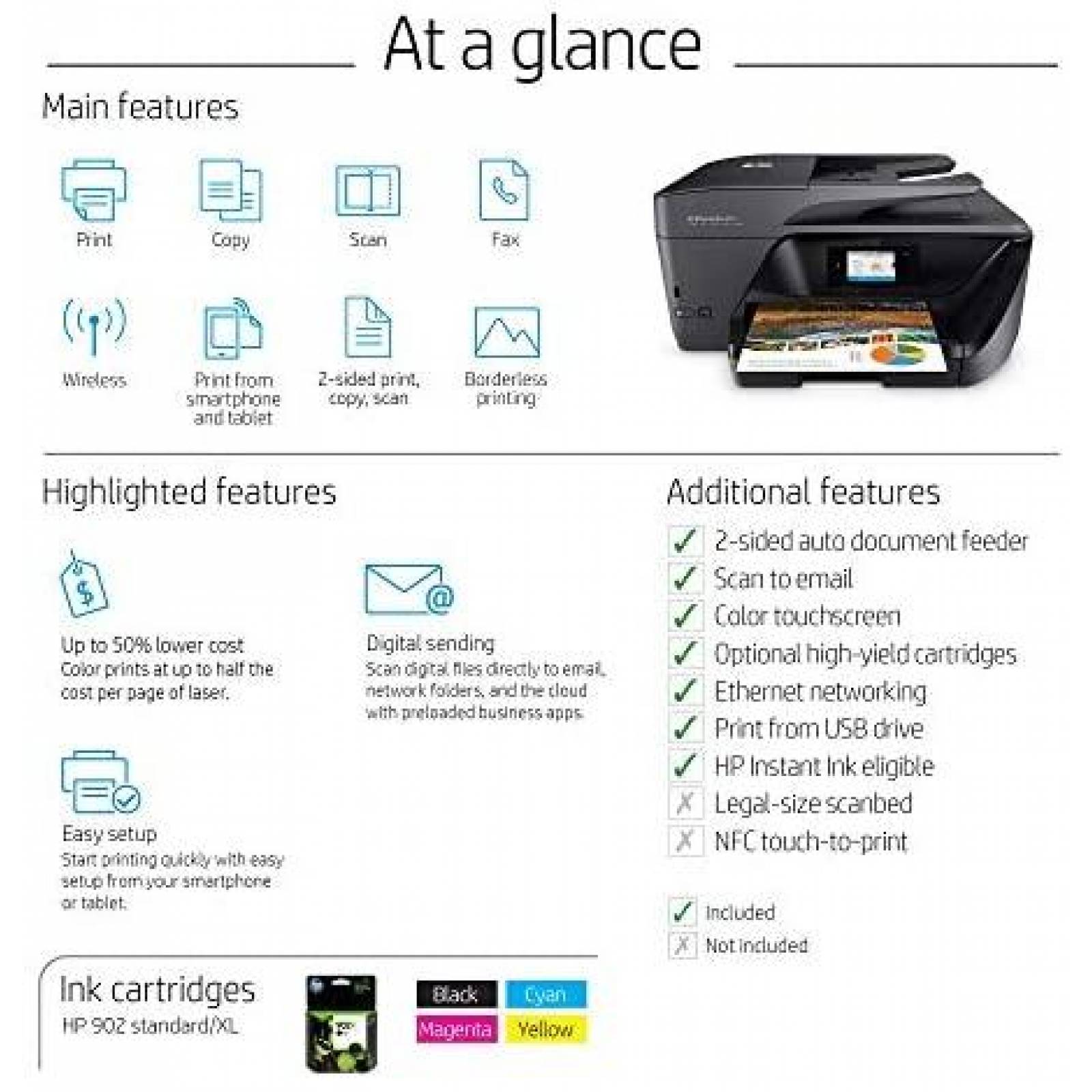 Impresora HP OfficeJet Pro 6978 Compatible con Alexa -Negro
