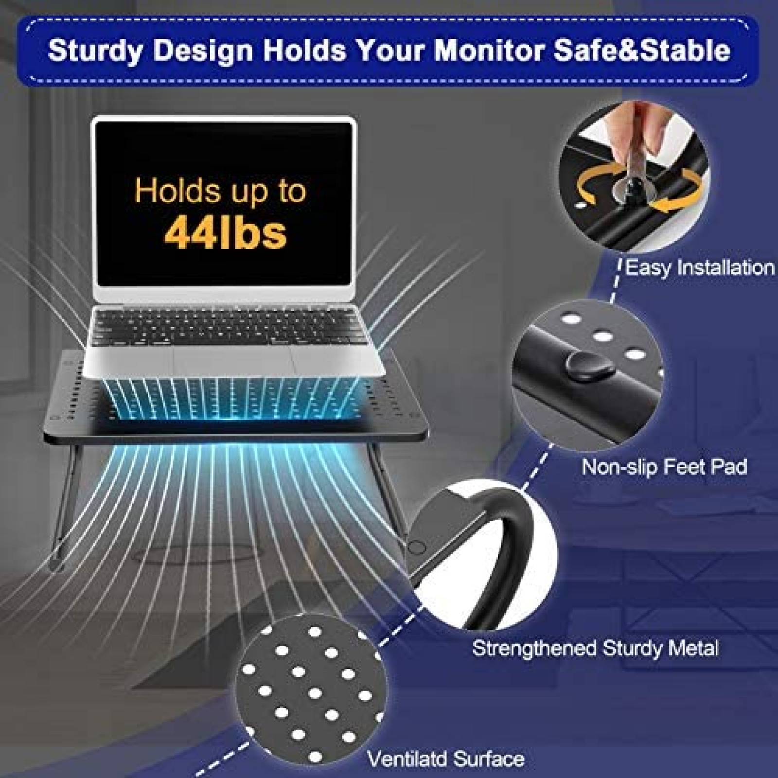 Mesa de Cama para Laptop ERGO TAB EBLL2 14.5''x4'' -Negro