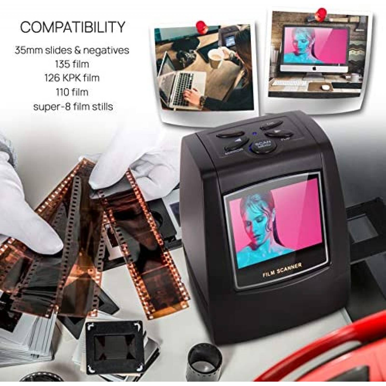 Escaner de pelicula Pyle PSCNPHO32 22MP 126 KPK -Negro