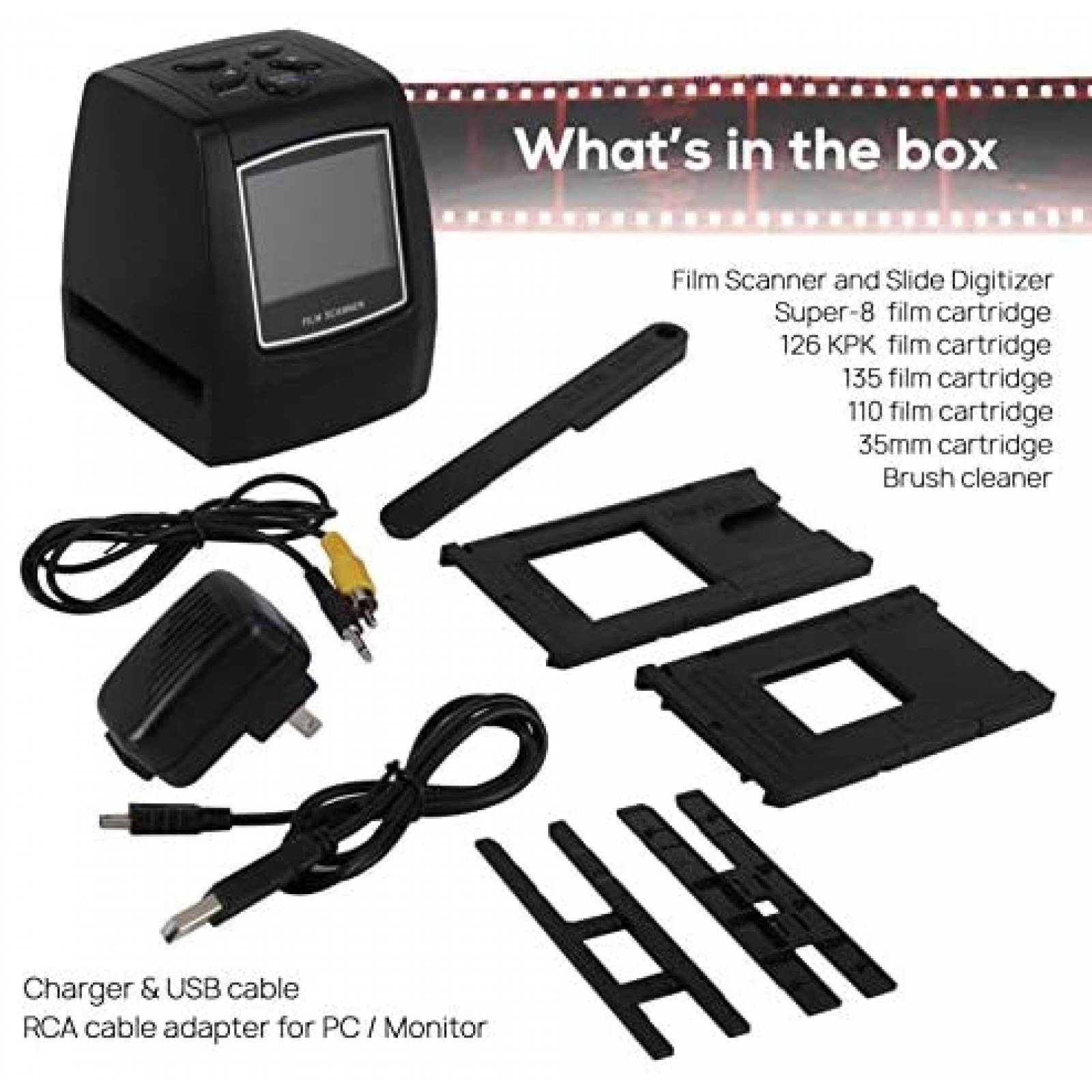 Escaner de pelicula Pyle PSCNPHO32 22MP 126 KPK -Negro