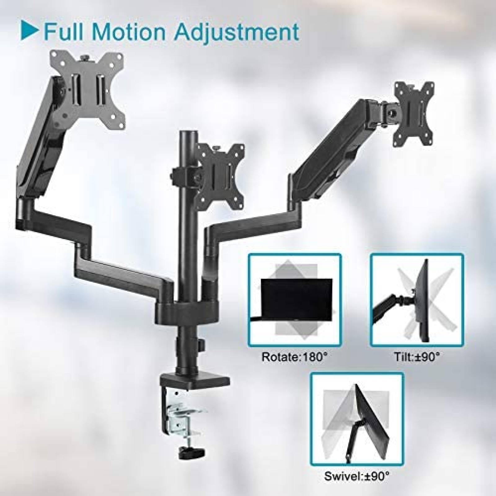 Stand Triple IMLIB para Monitor de 27''/17.6Lbs -Negro