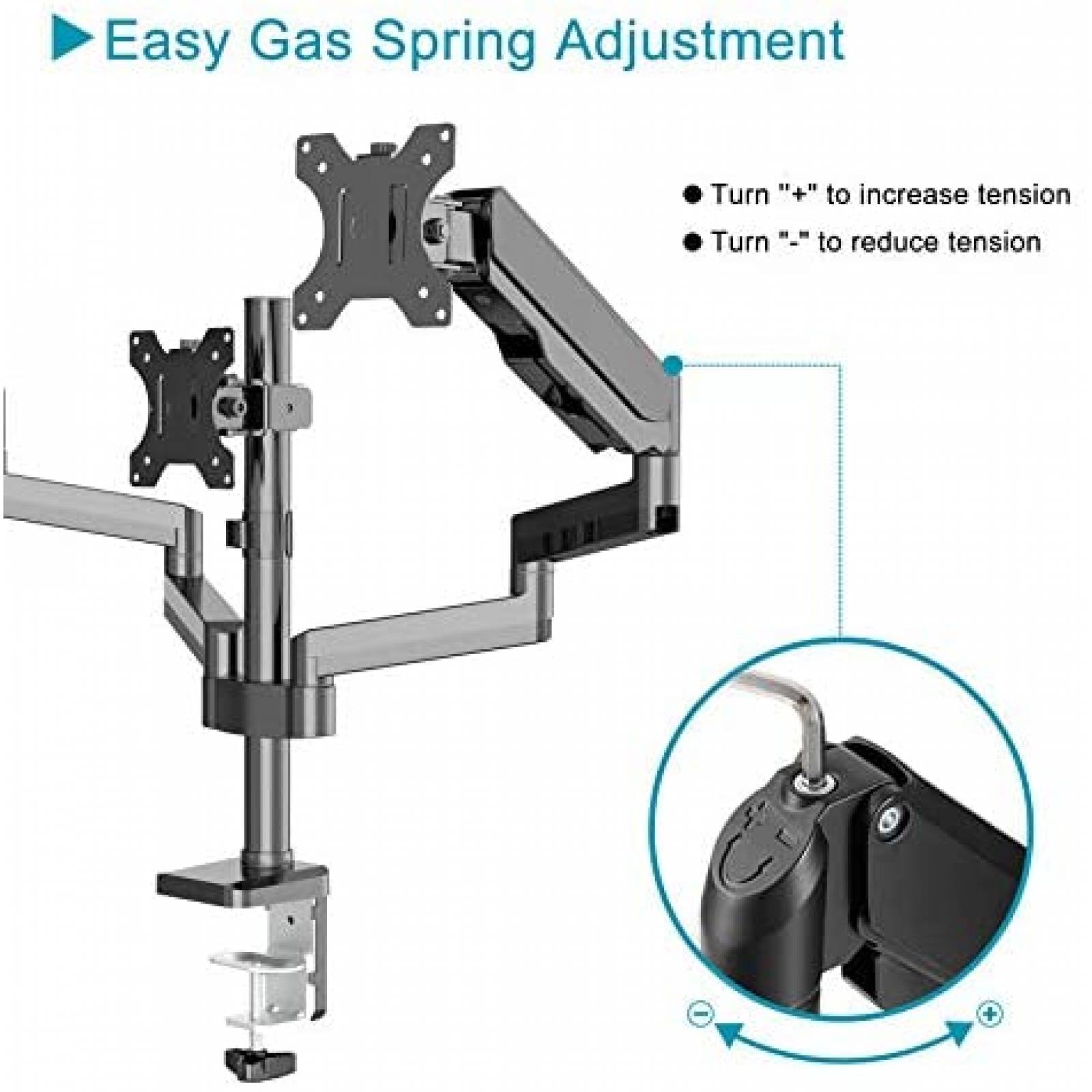 Stand Triple IMLIB para Monitor de 27''/17.6Lbs -Negro