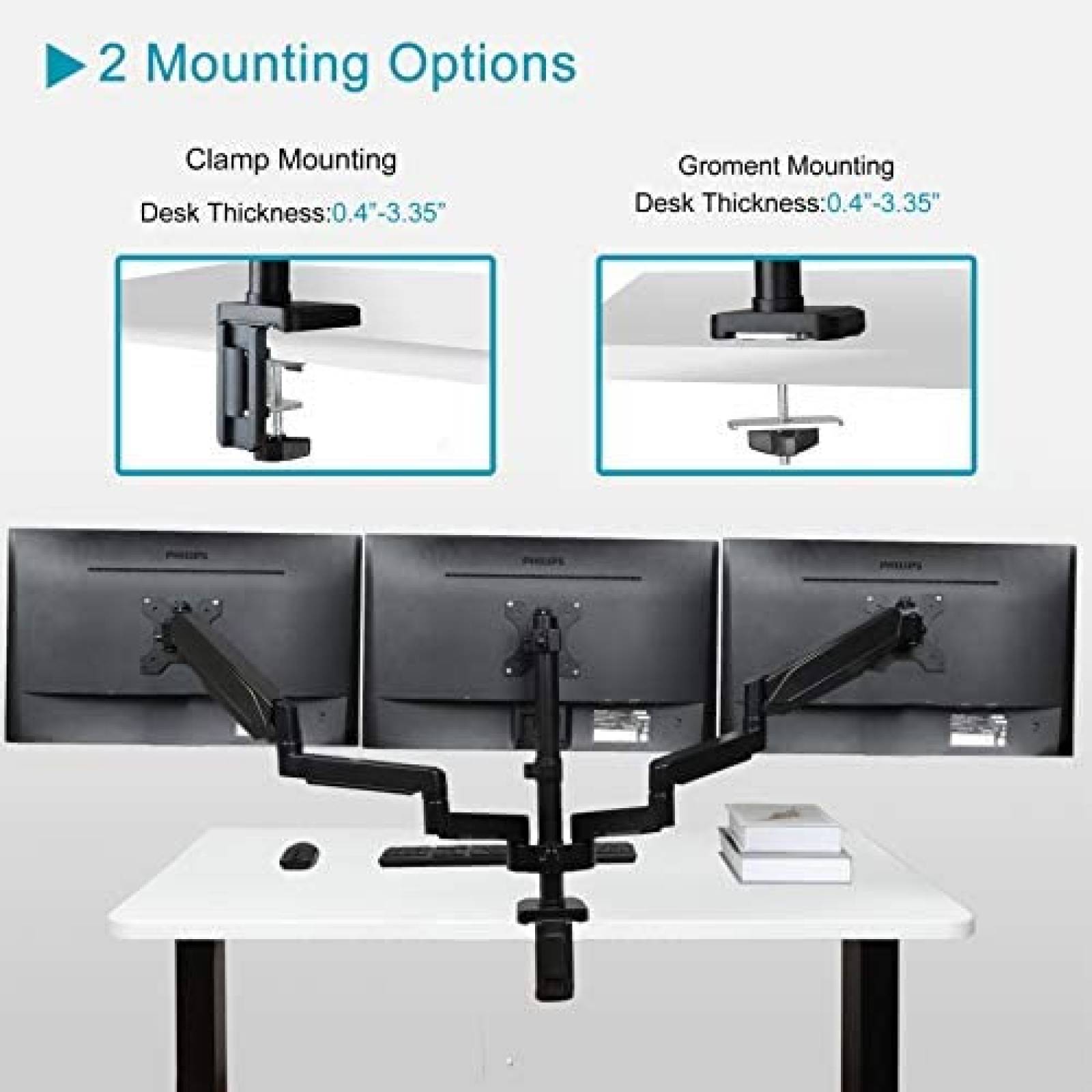 Stand Triple IMLIB para Monitor de 27''/17.6Lbs -Negro