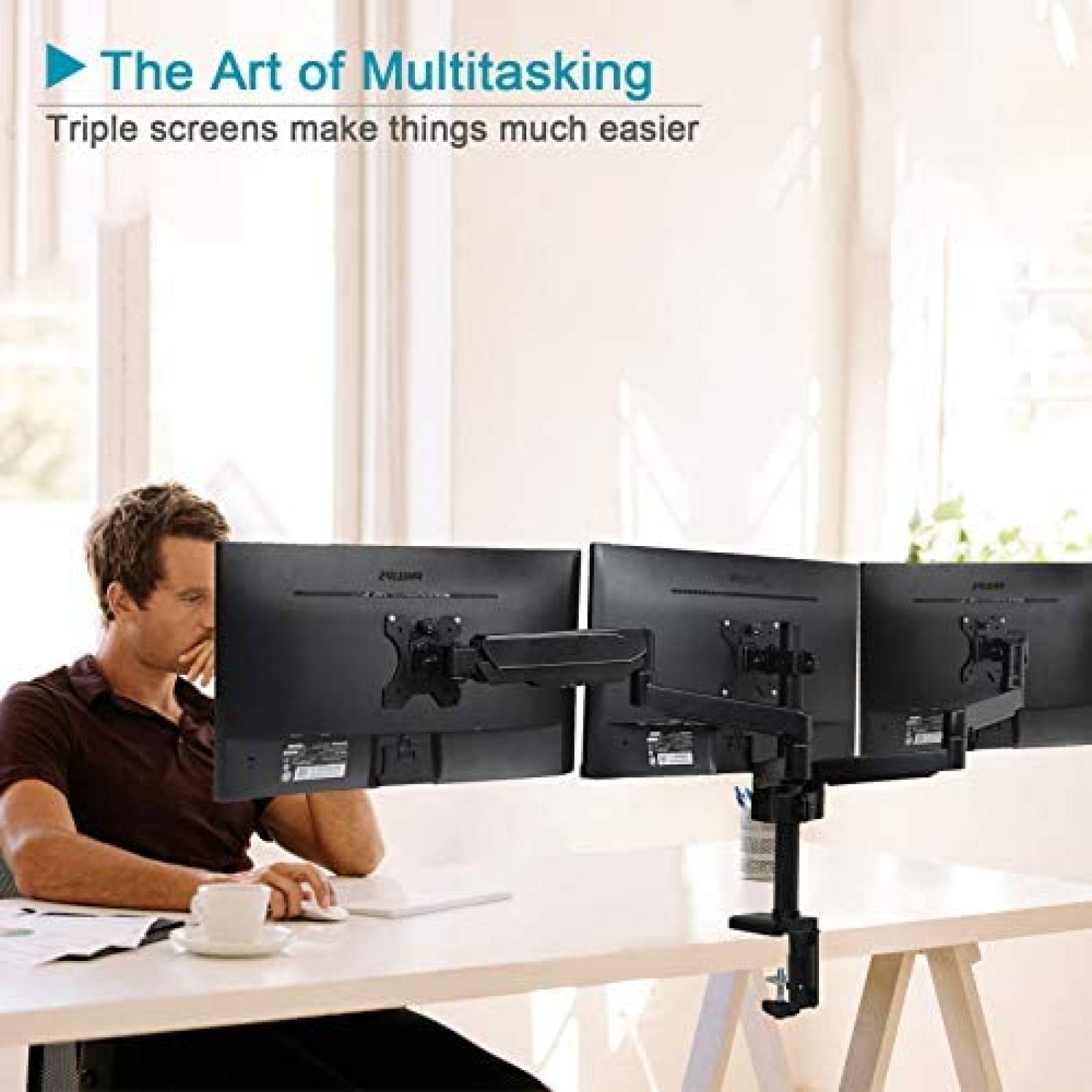 Stand Triple IMLIB para Monitor de 27''/17.6Lbs -Negro