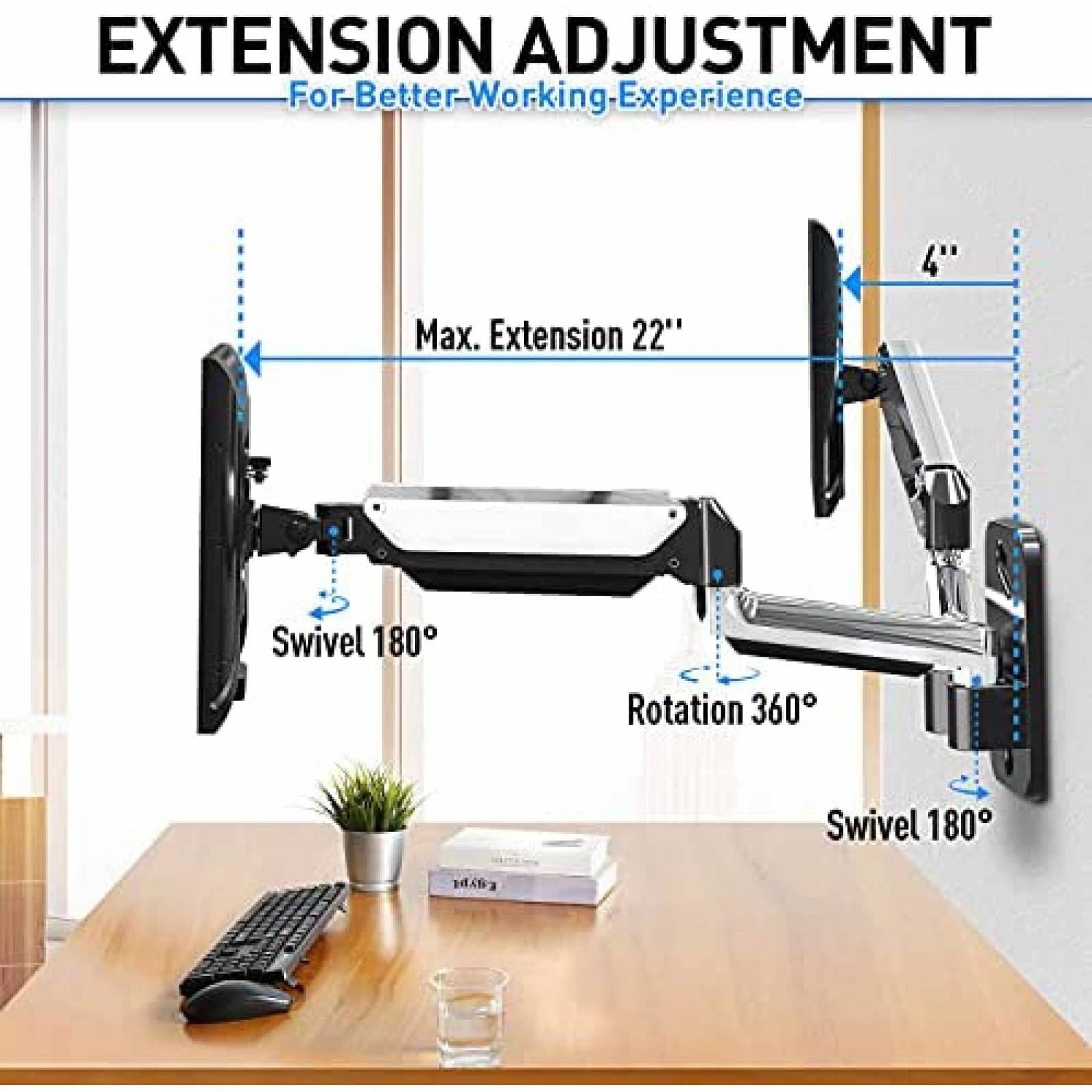 MOUNTUP Soporte para dos Monitores de hasta 32″, con resorte de