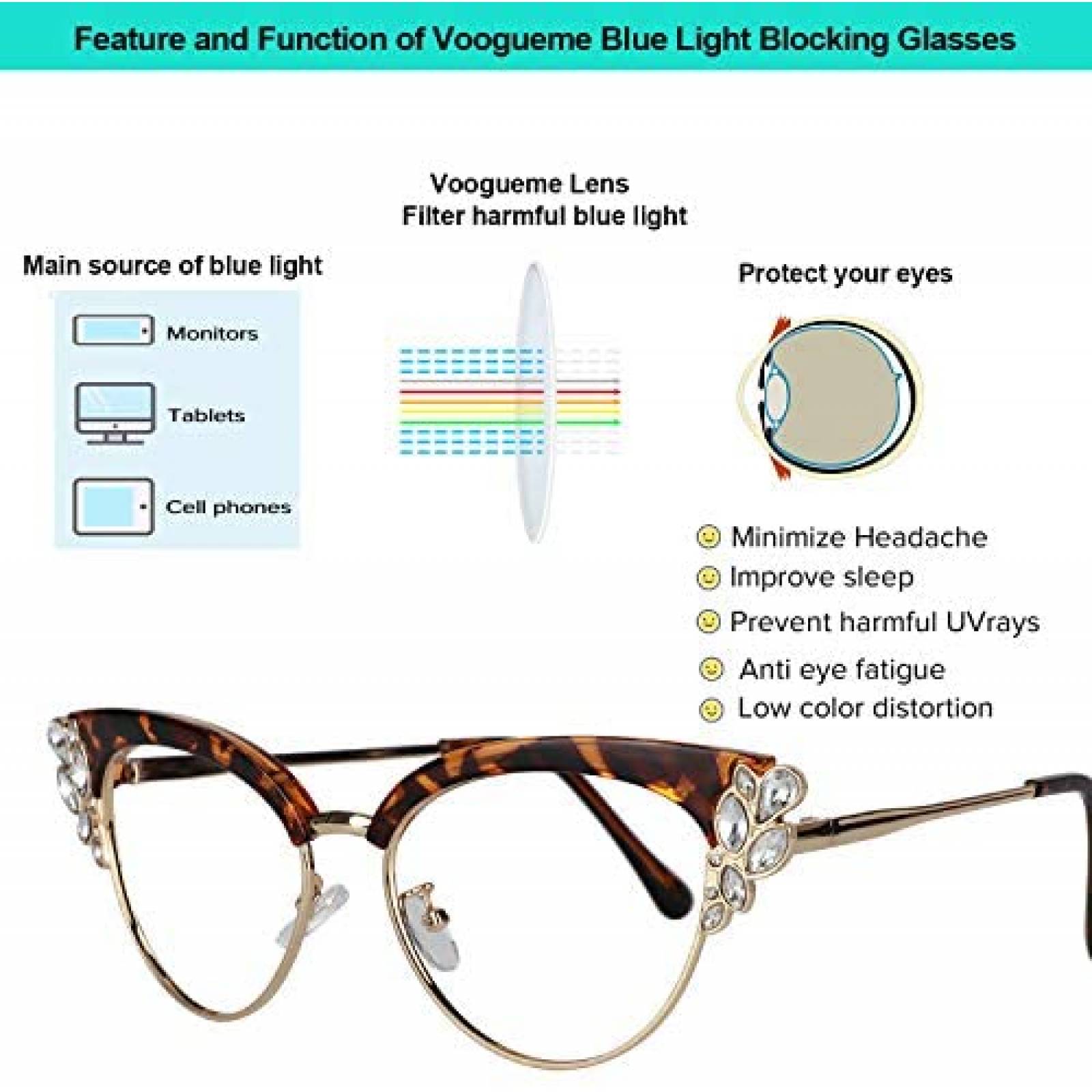 Gafas Voogueme Portia VFX0060-02 Filtro Luz Azul -Ambar