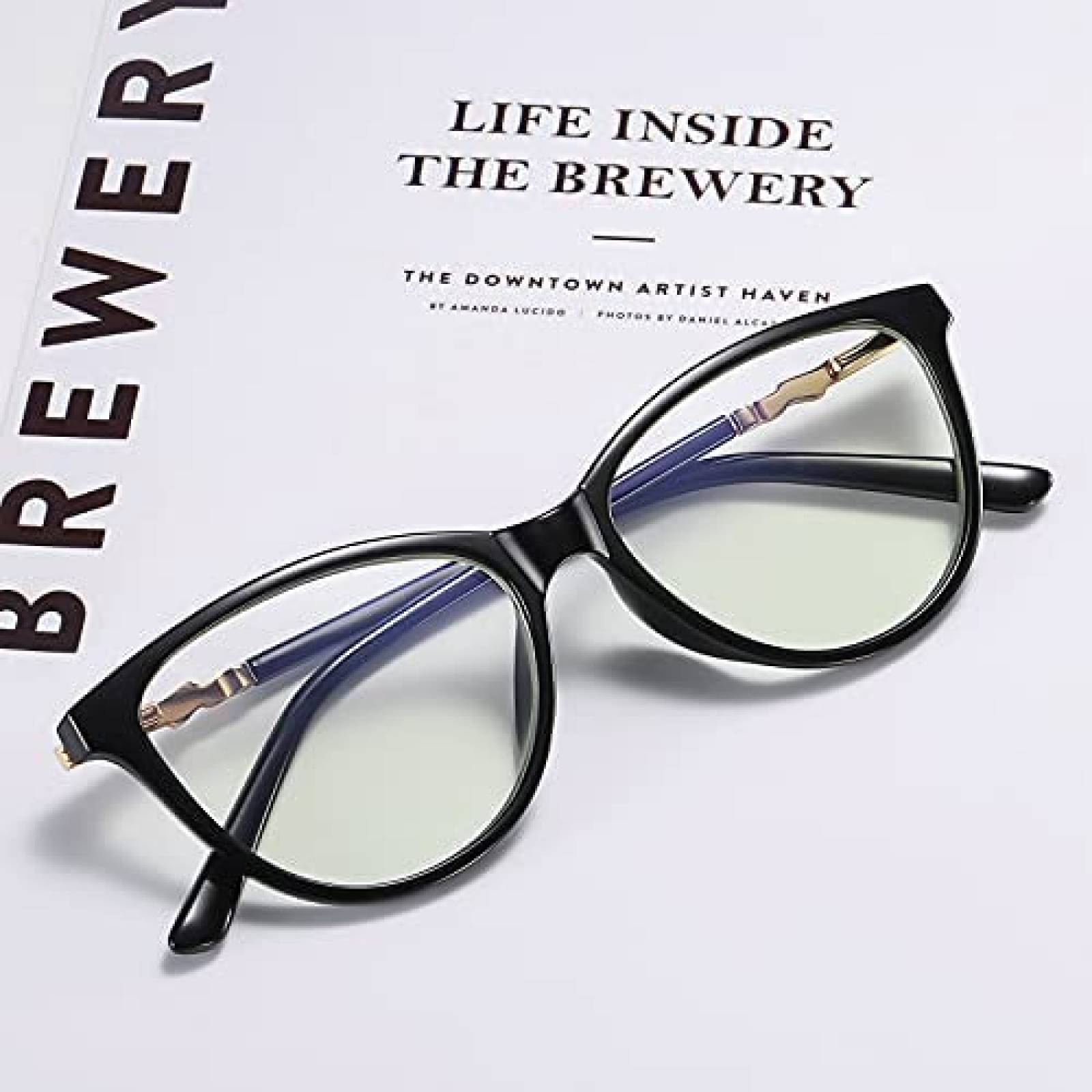 Lentes Antireflejantes MORIYUE para Mujer TR90 -Negro