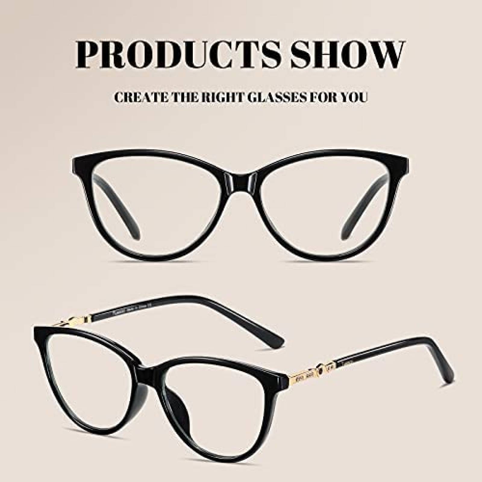 Lentes Antireflejantes MORIYUE para Mujer TR90 -Negro