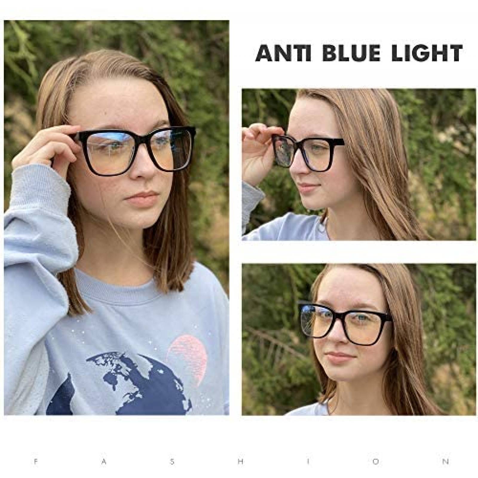 Lentes de Bloque de Luz Azul JIM HALO Unisex -Negro