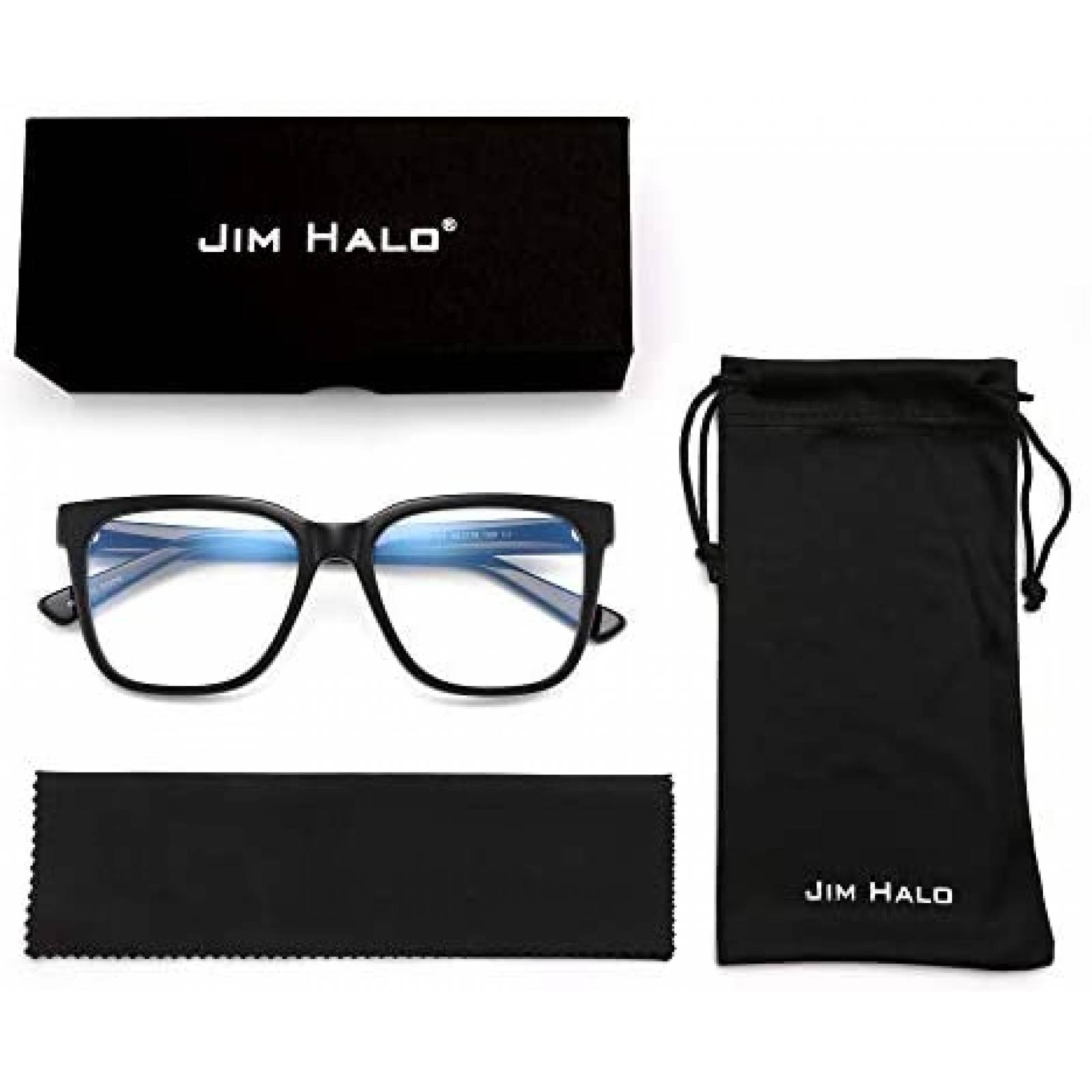 Lentes de Bloque de Luz Azul JIM HALO Unisex -Negro