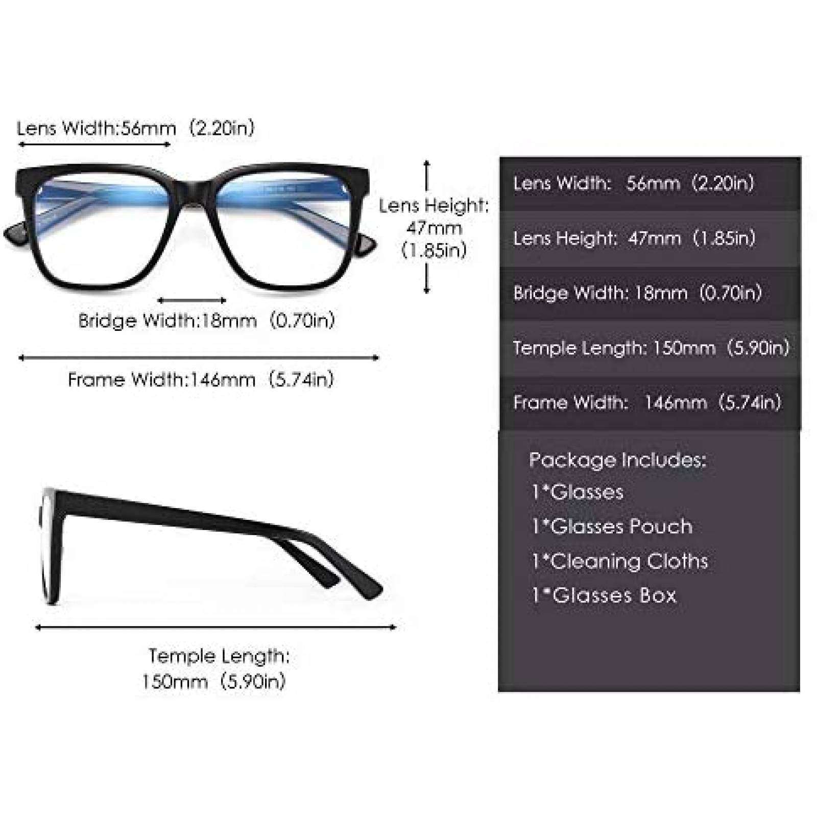 Lentes de Bloque de Luz Azul JIM HALO Unisex -Negro