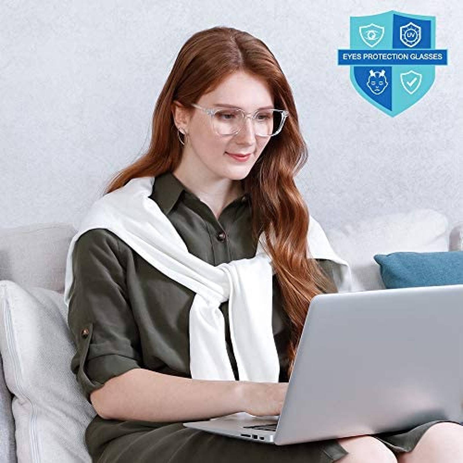 Lentes de Bloqueo de Luz Azul Cyxus Stylish -Transparente