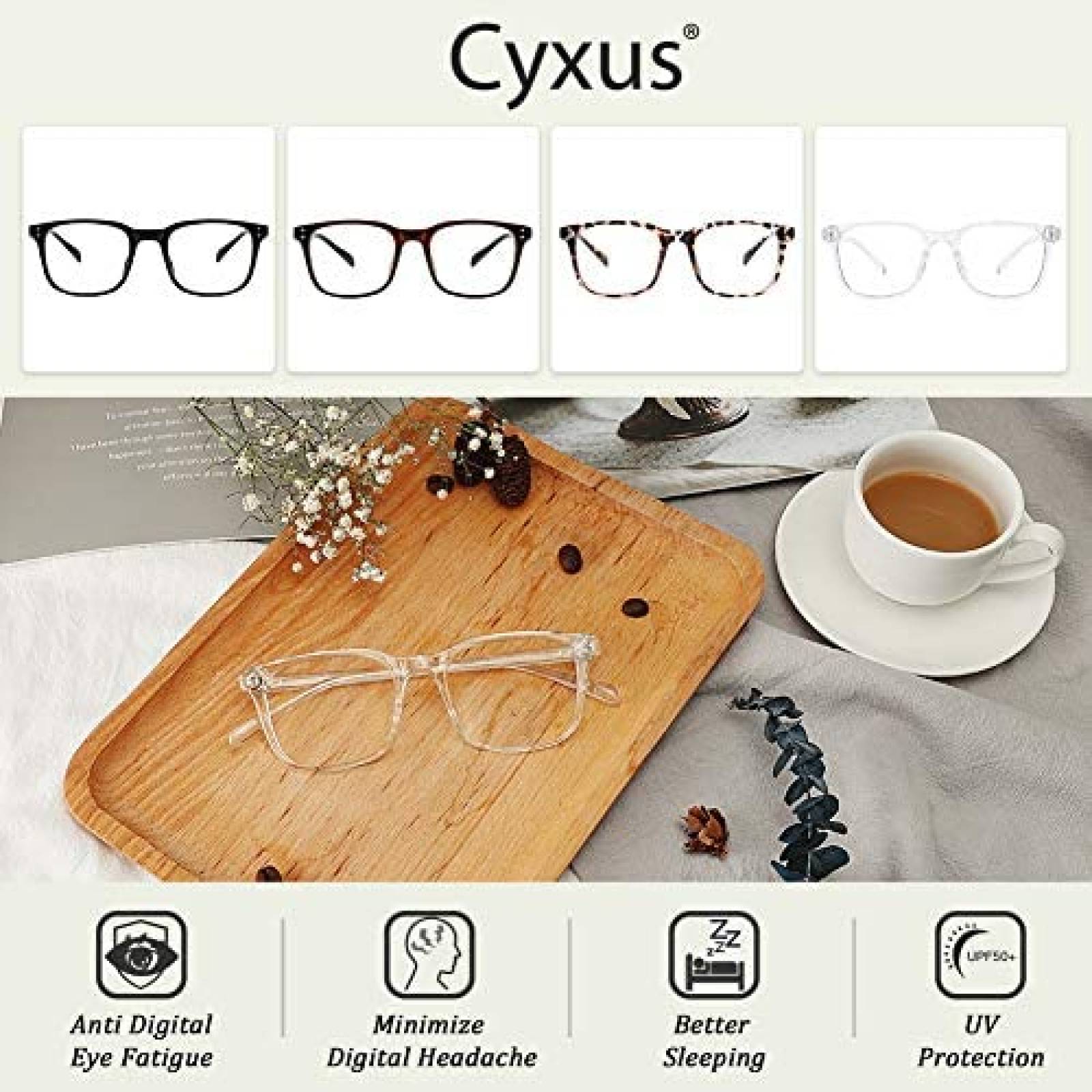Lentes de Bloqueo de Luz Azul Cyxus Stylish -Transparente