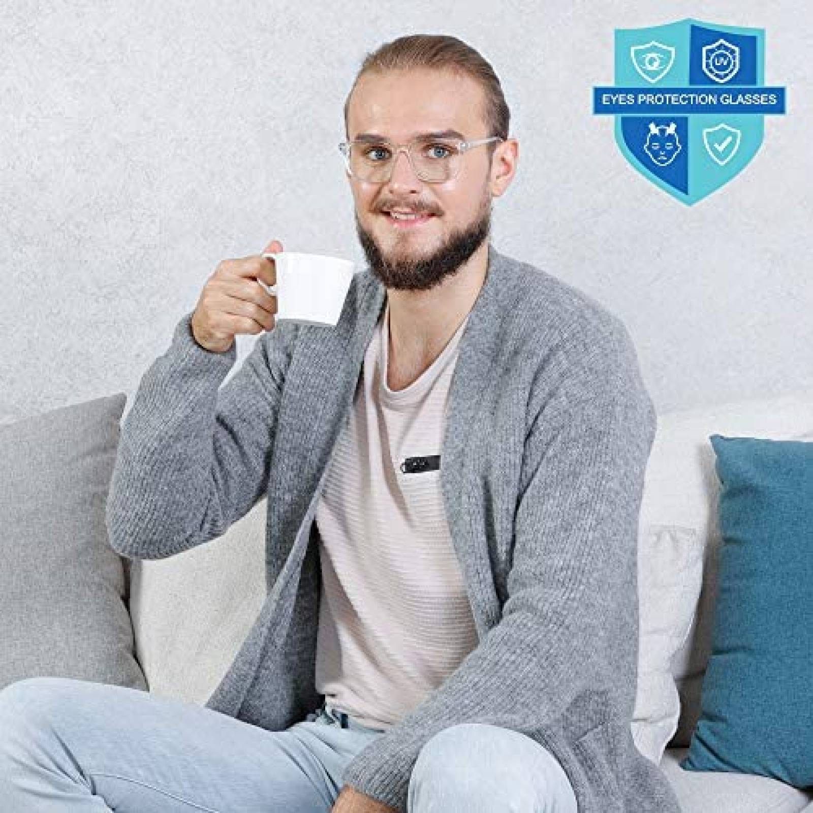 Lentes de Bloqueo de Luz Azul Cyxus Stylish -Transparente