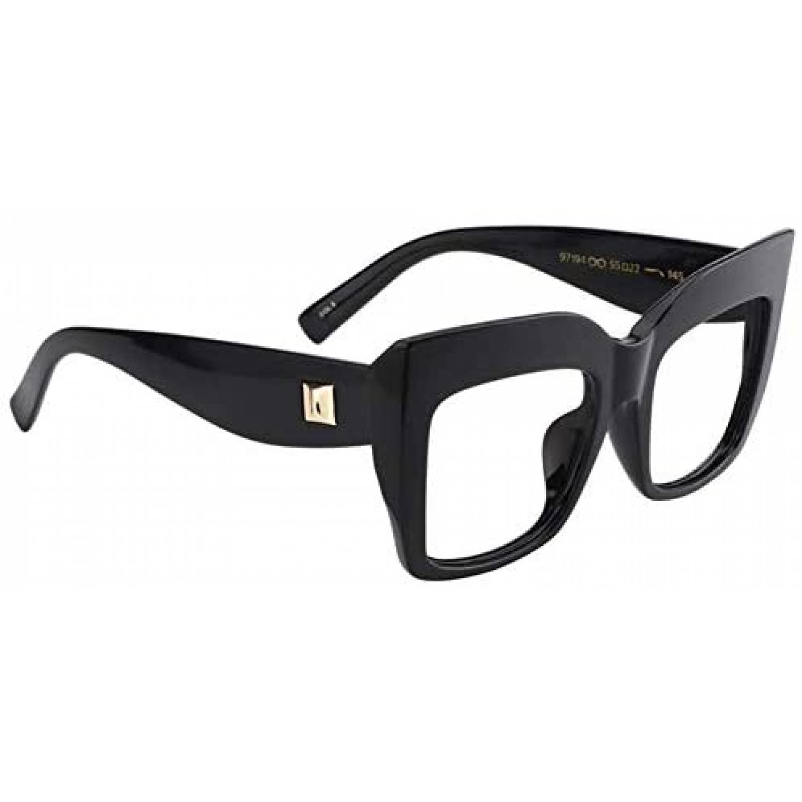 Lentes Voogueme Mujer Bloquea Luz UV Cuadrados -Negro