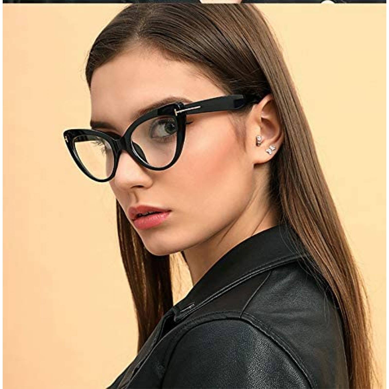 Gafas de bloqueo de luz azul FEISEDY gruesas de ojo de gato