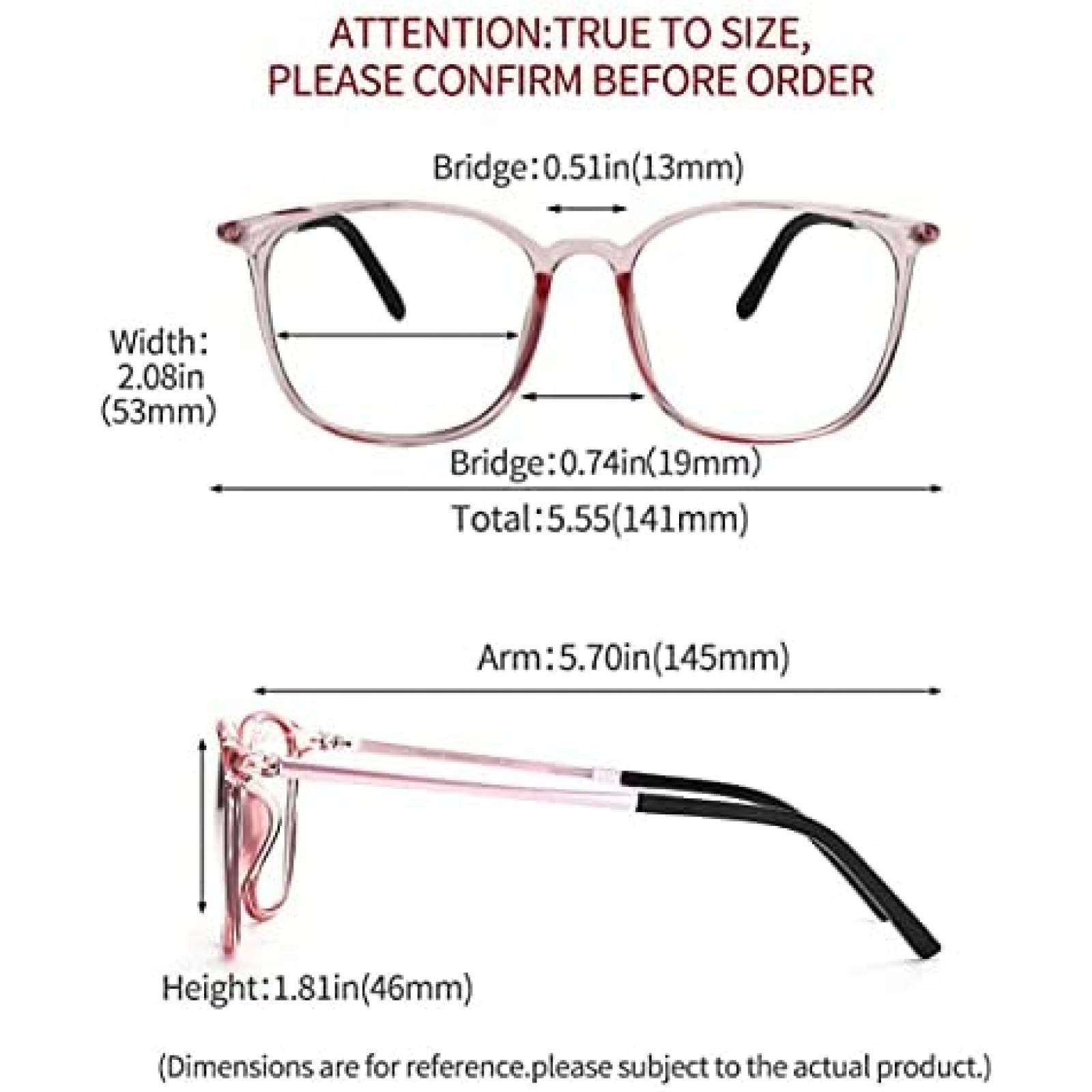 Lentes de Bloqueo de Luz Azul Cyxus Unisex con UV400 -Rosa