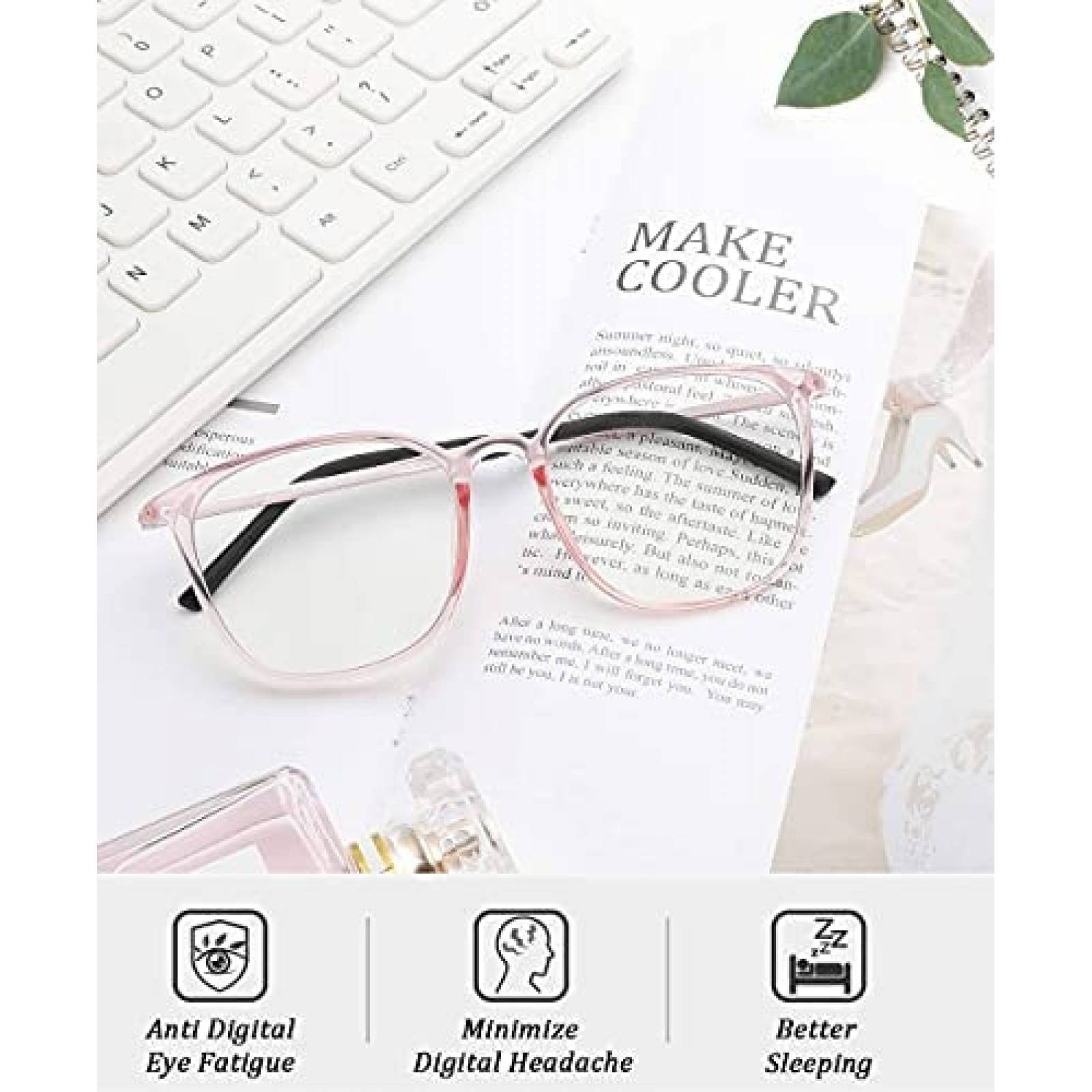 Lentes de Bloqueo de Luz Azul Cyxus Unisex con UV400 -Rosa