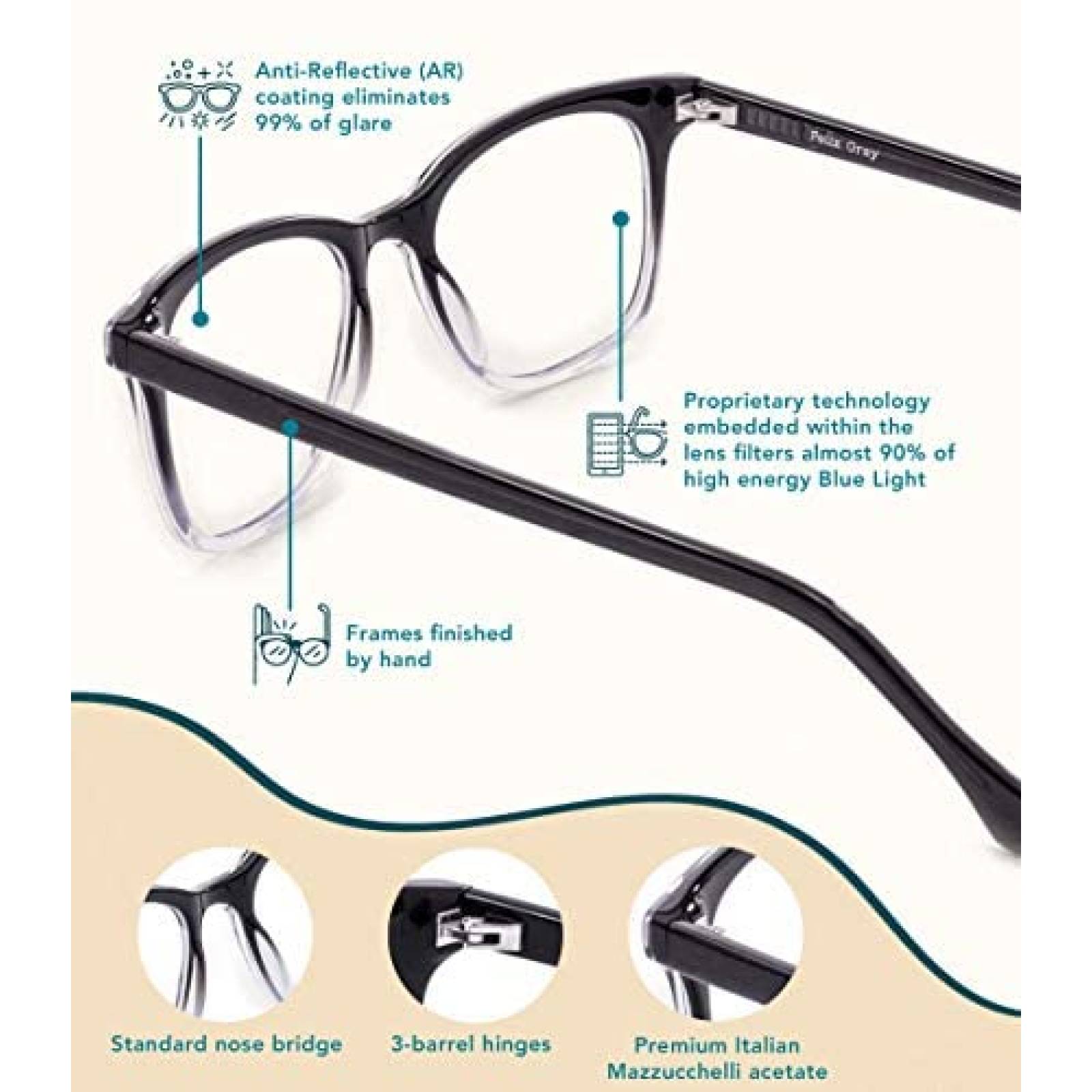 Lentes para Trabajo en Computadora Felix Gray -Negro