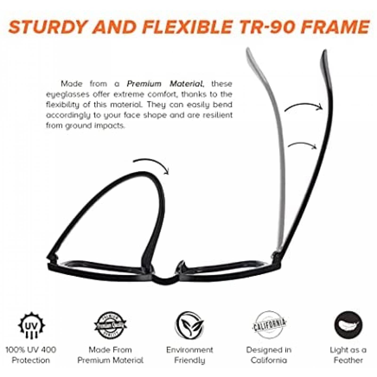 Lentes computador Riley Carson TR90 Mujer bloquea luz azul