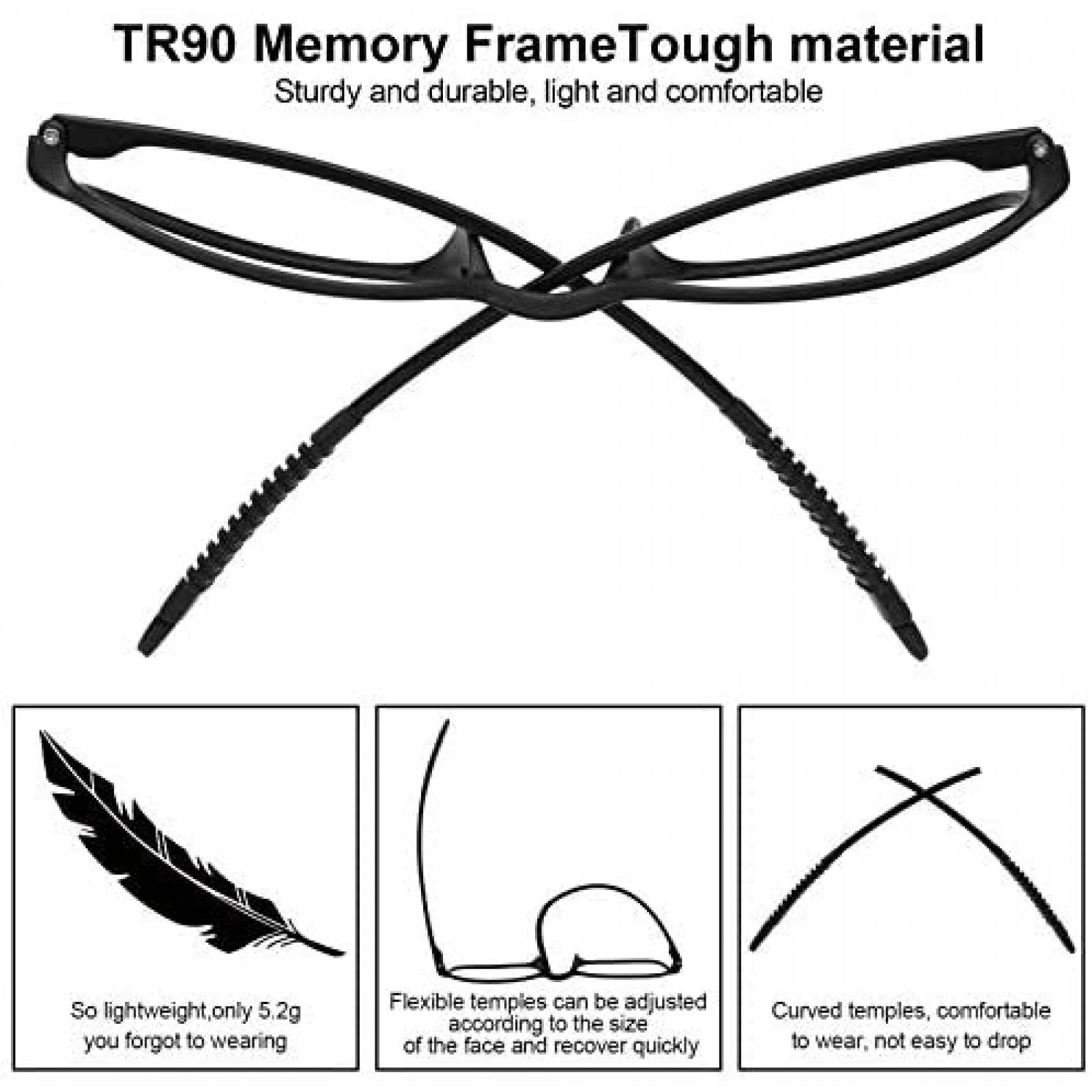 Lentes lectura OCCI CHIARI Unisex Bloquea Luz azul -Negro