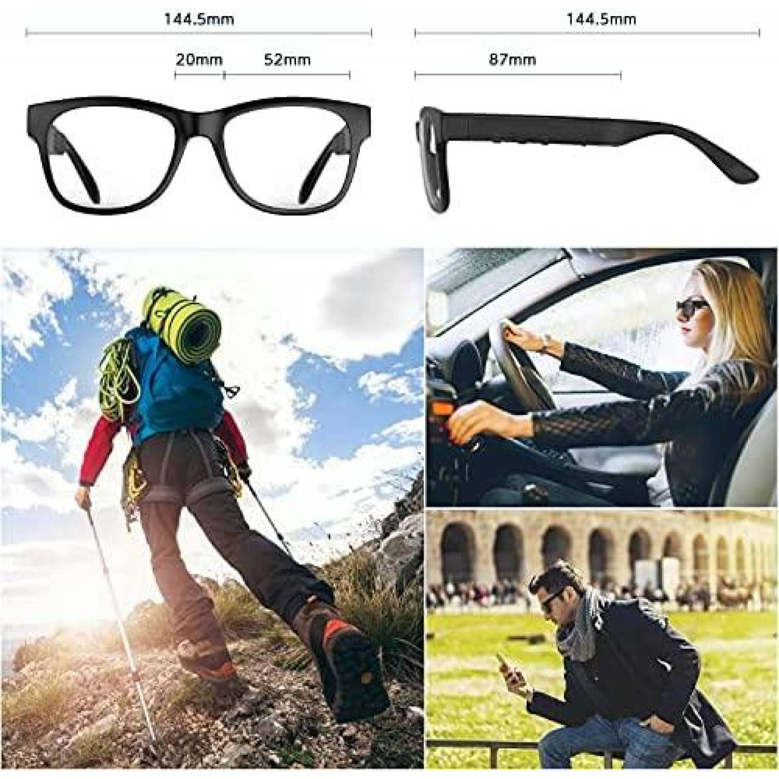 Lentes con Audifonos QZTELECTRONIC Bluetooth Inteligentes