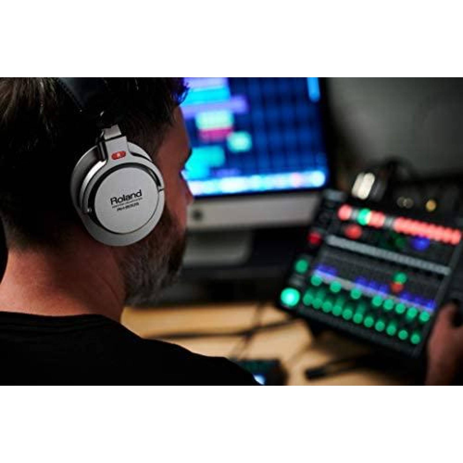 Auriculares Roland RH-200 Para Monitor Cable Espiral -Negro