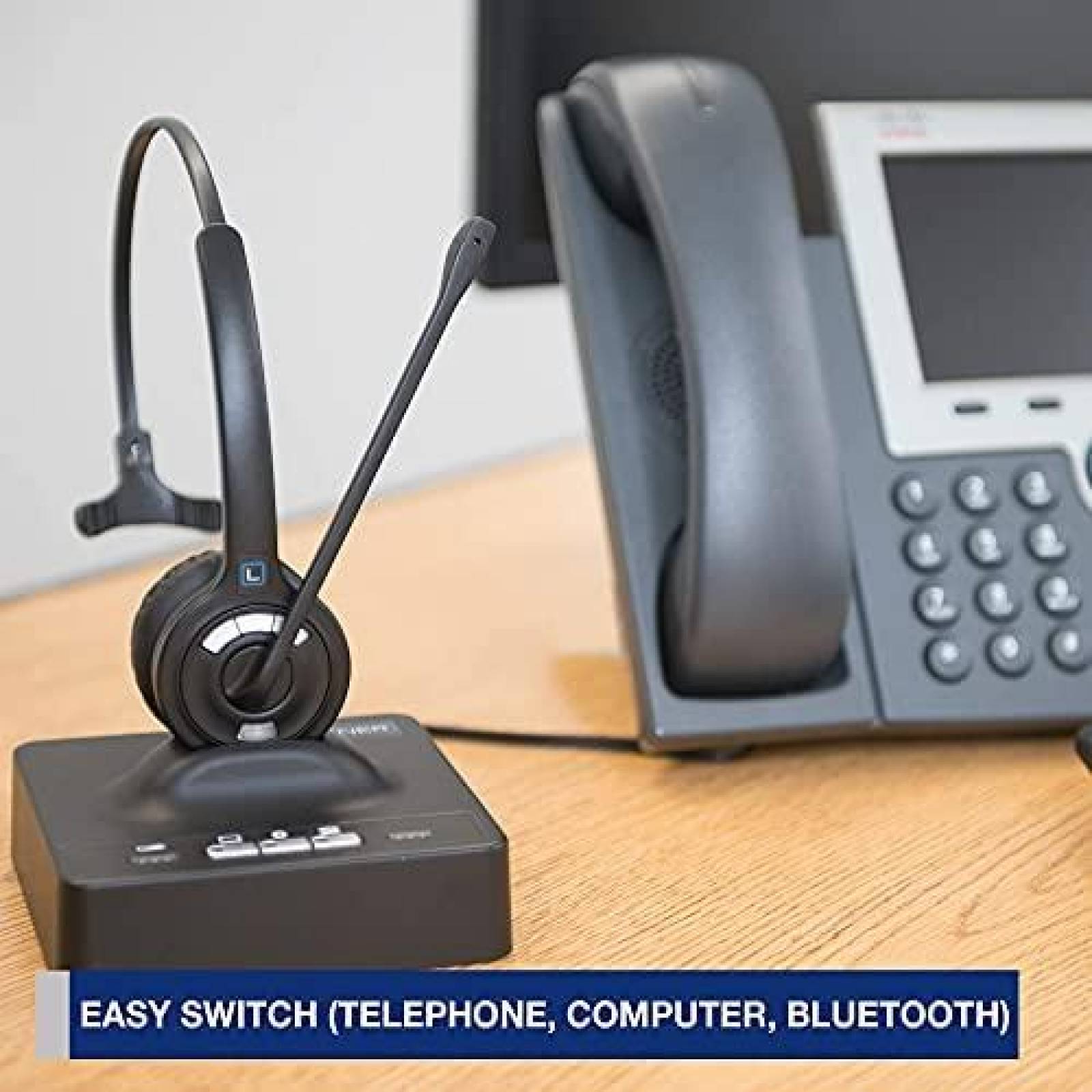 Headset Leitner OfficeAlly LH370 Inalambrico -Negro