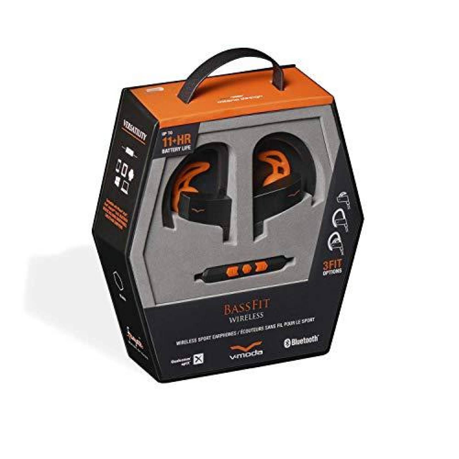 auriculares V-MODA BassFIT Inalambricos Bluetooth -Negro