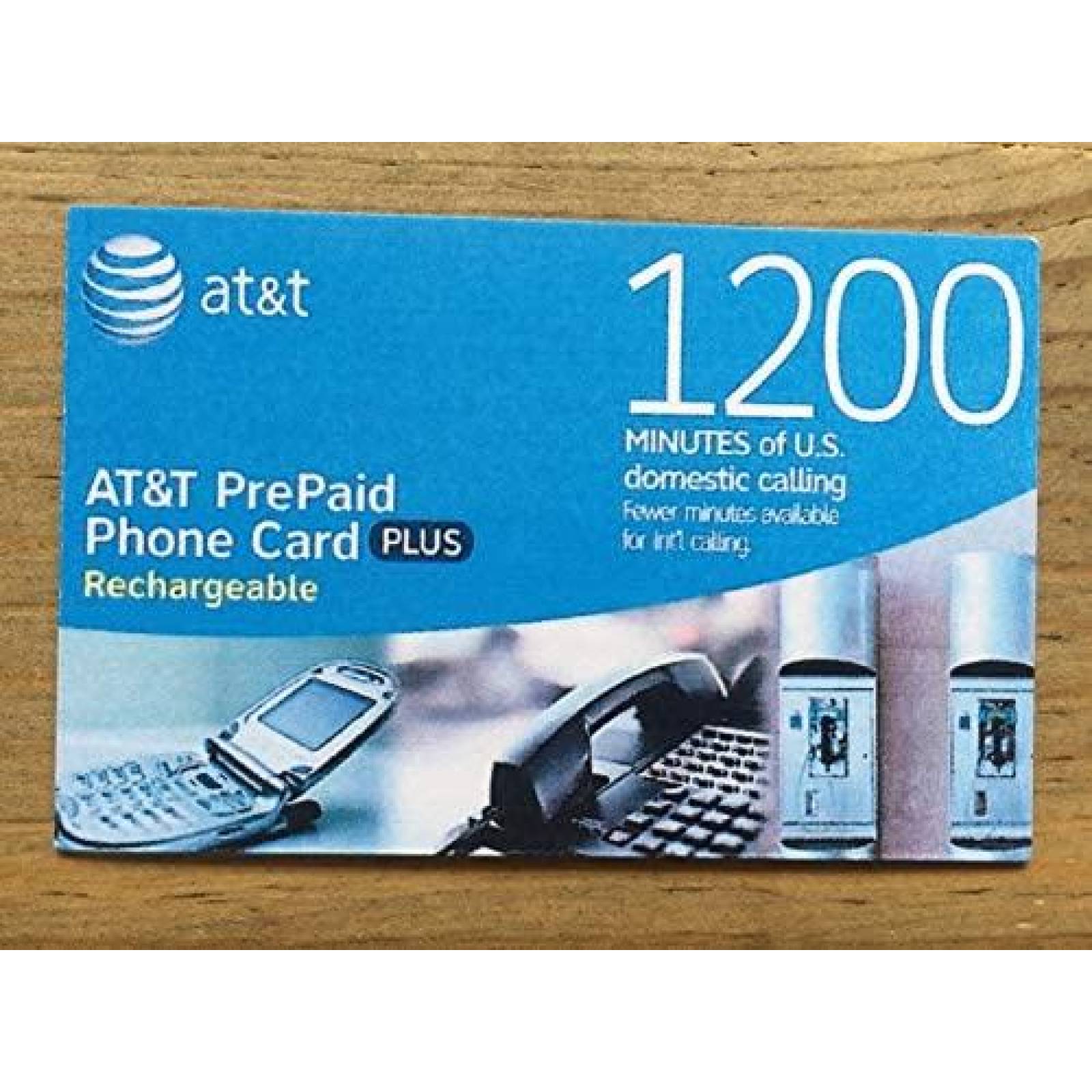 Tarjeta Telefonica AT&T De Prepago 1200min Llamadas -Azul