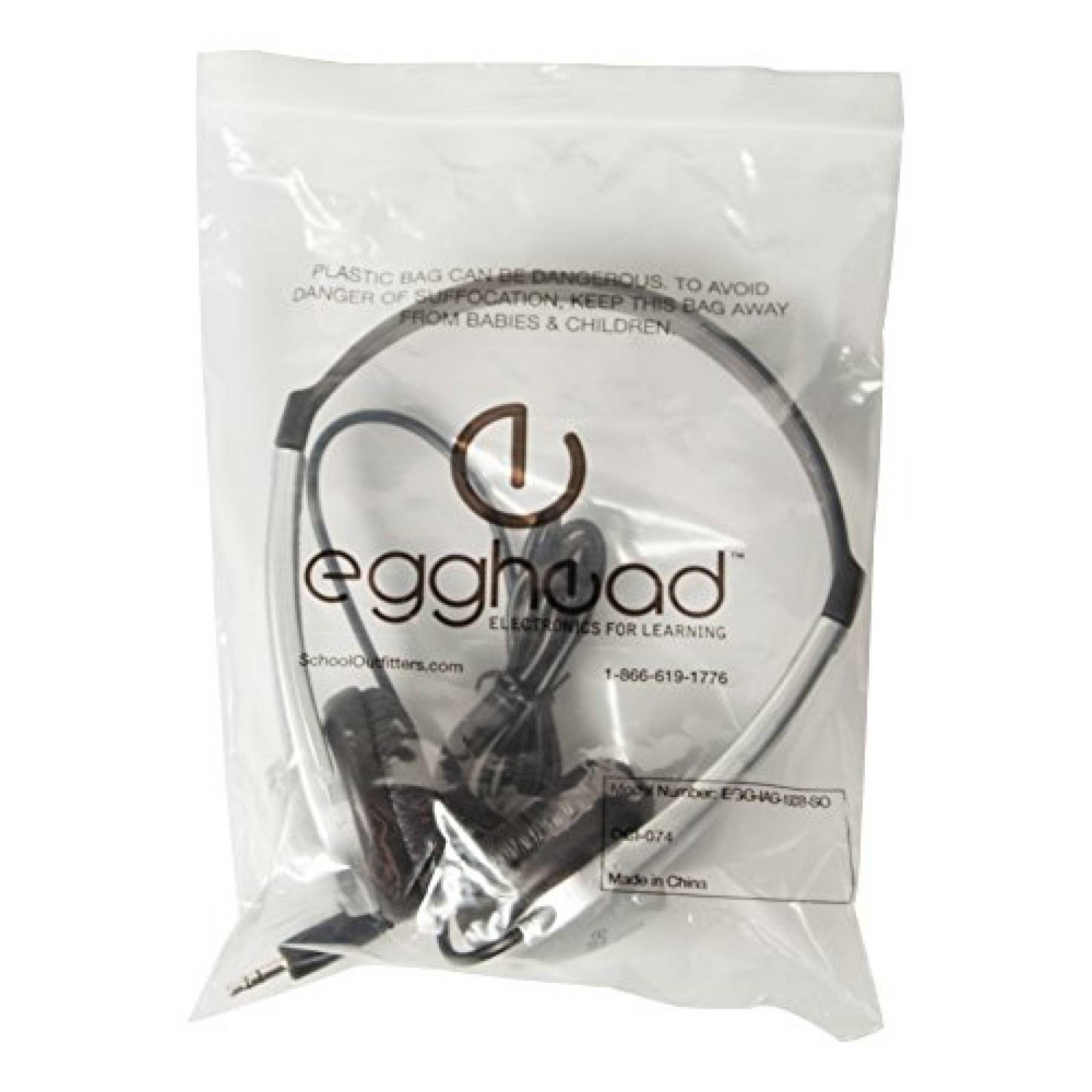 Auriculares Egghead Escolares Con cable plastico -Negro