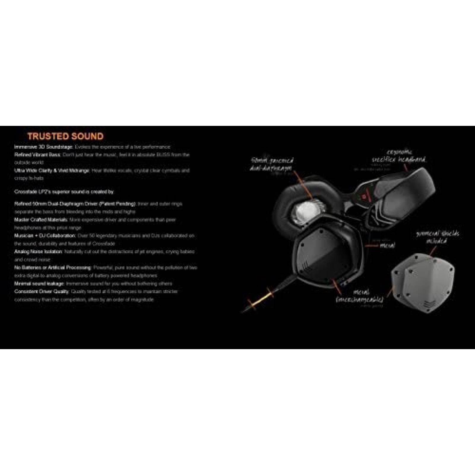 Audifonos V-MODA Crossfade LP2 Aislamiento de ruido -Negro