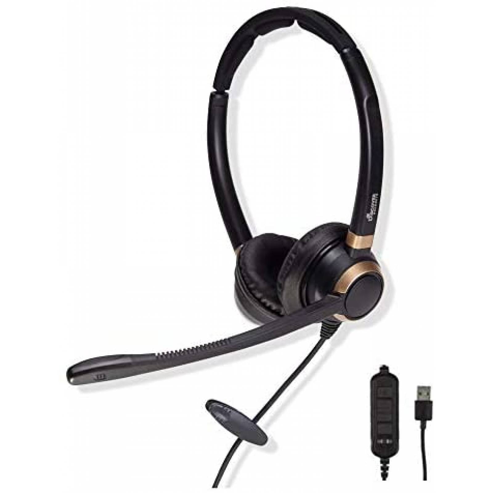 Audifonos Discover D712U Ajustables USB con Cable Softphone