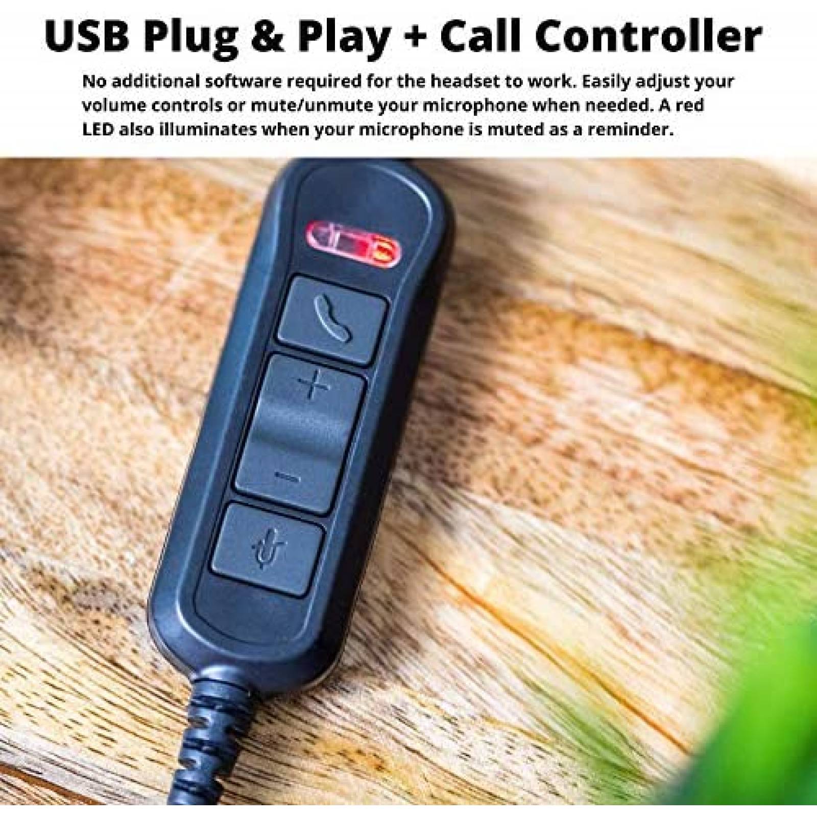 Audifonos Discover D712U Ajustables USB con Cable Softphone