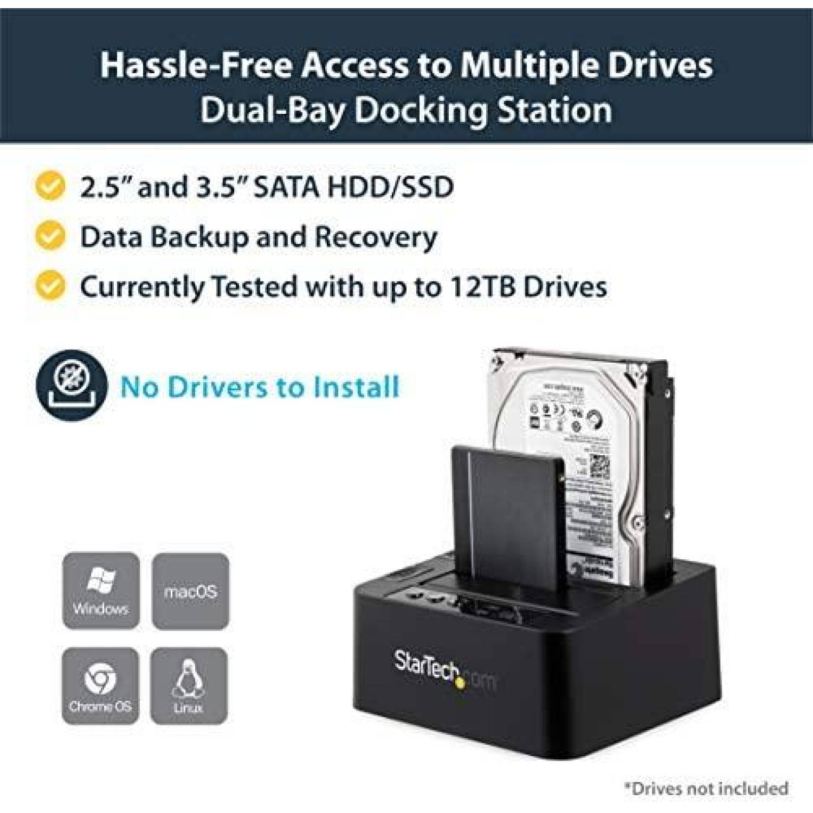 Base Duplicadora StarTech SDOCK2U313R 10Gbps alta velocidad