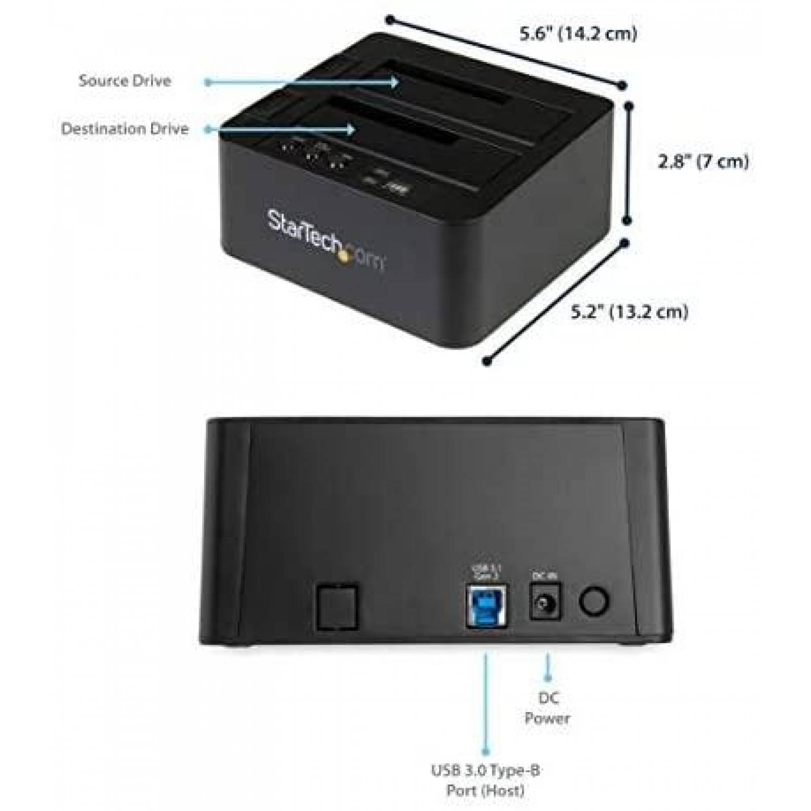 Base Duplicadora StarTech SDOCK2U313R 10Gbps alta velocidad