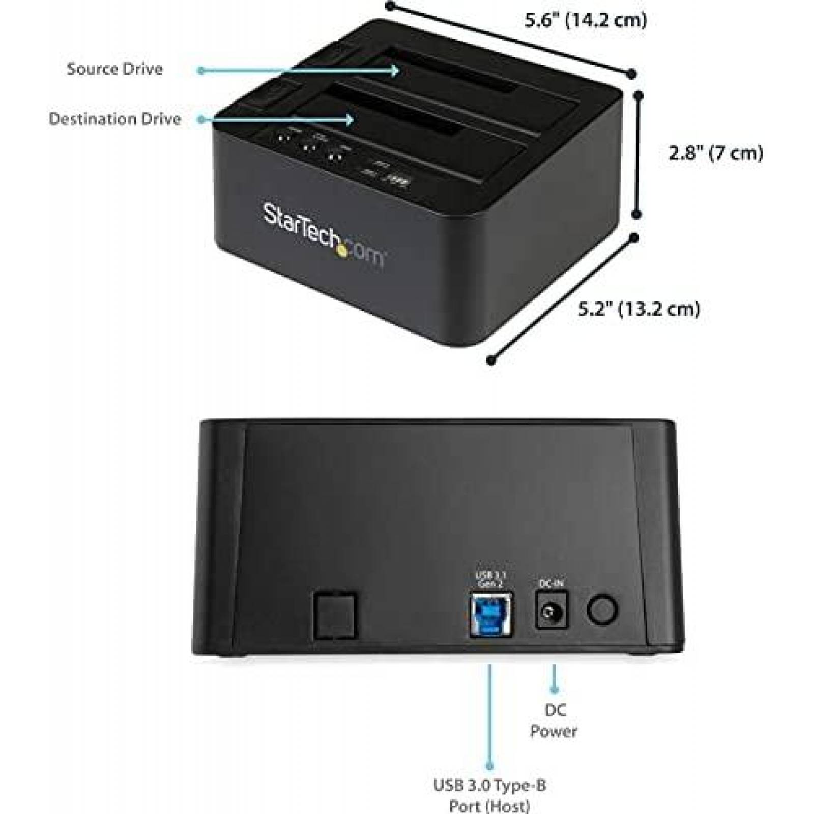 Base Duplicadora StarTech SDOCK2U313R 10Gbps alta velocidad