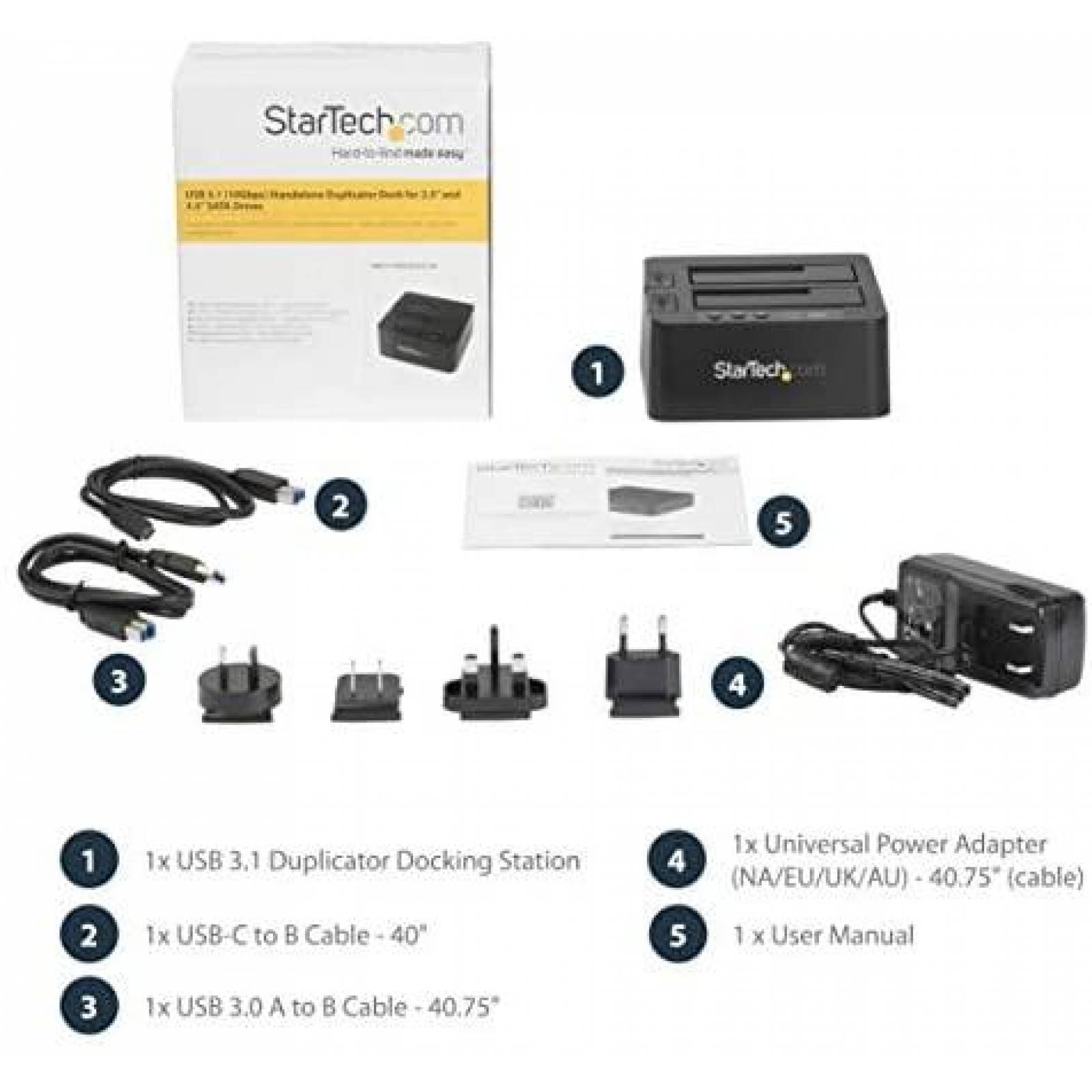 Base Duplicadora StarTech SDOCK2U313R 10Gbps alta velocidad