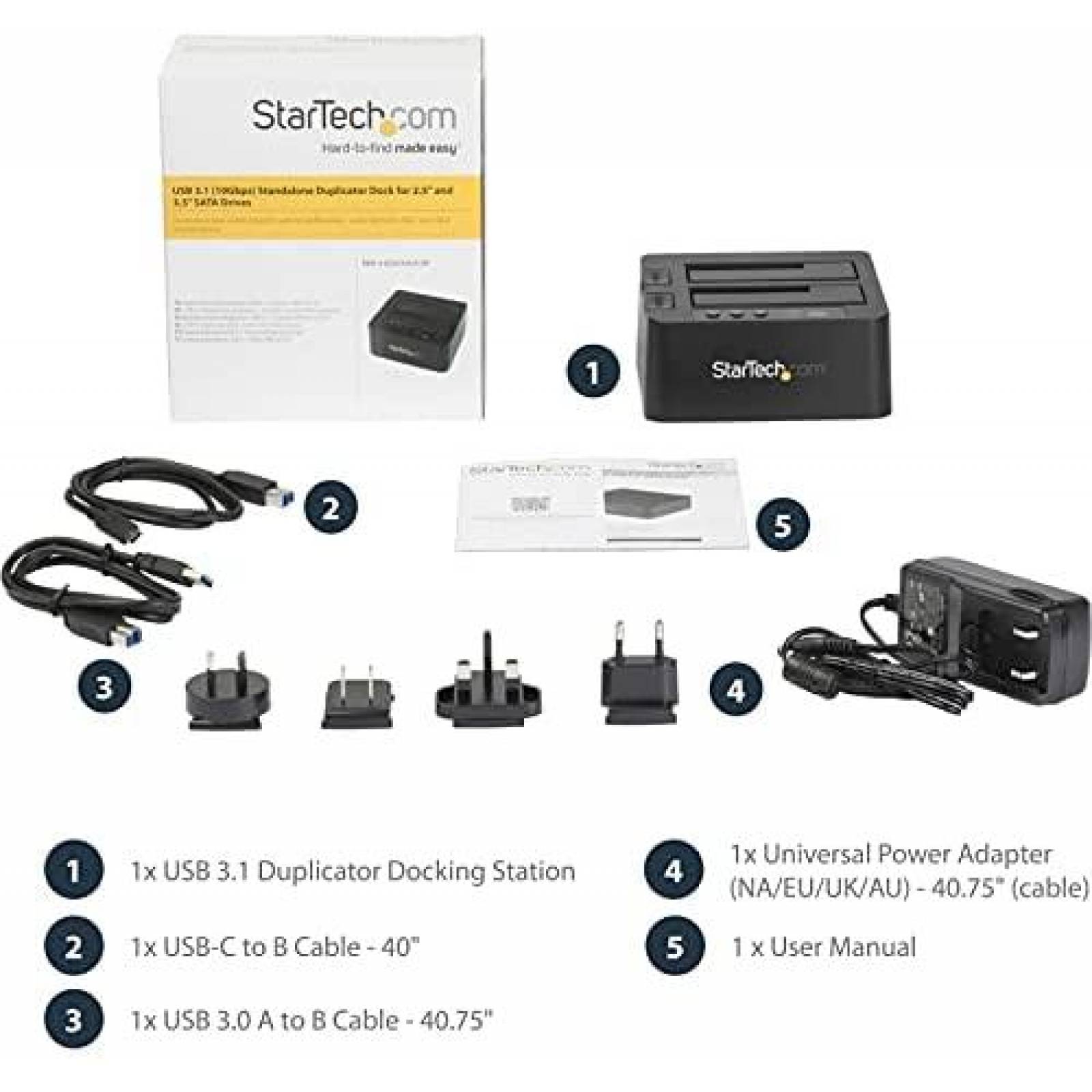 Base Duplicadora StarTech SDOCK2U313R 10Gbps alta velocidad