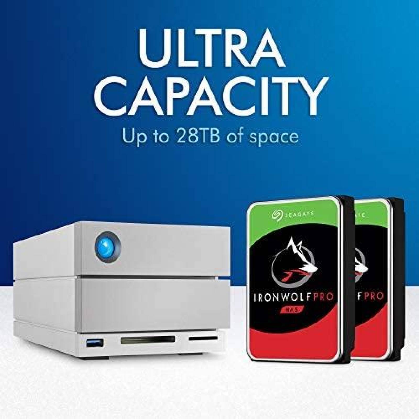 Disco Duro Externo LaCie RAID 20TB 3 USB C USB 2.0 -Blanco