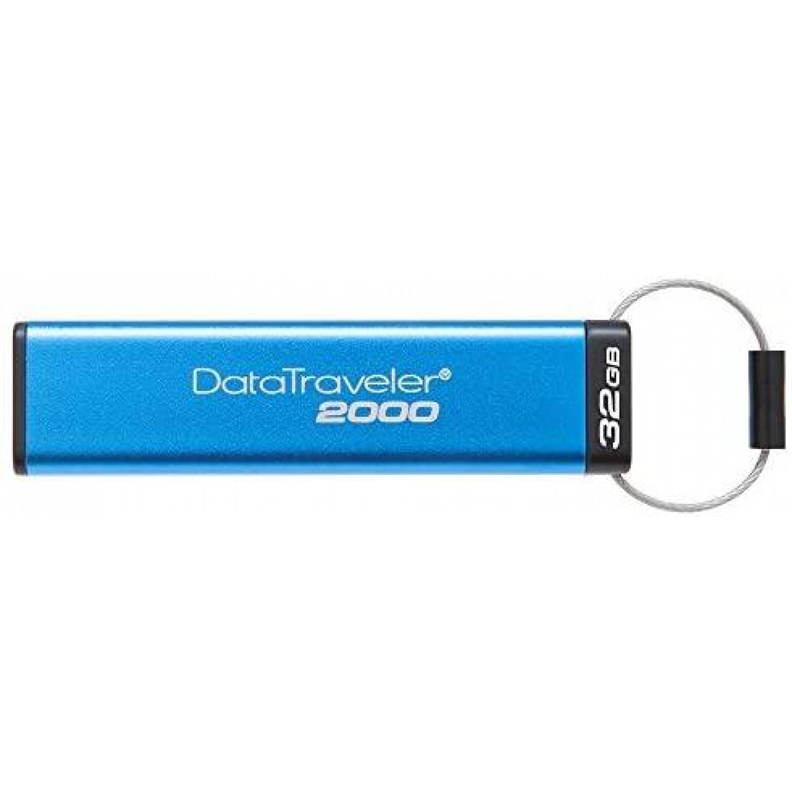 USB con cifrado Kingston DT2000 32GB AES 3.0 135mb -Azul